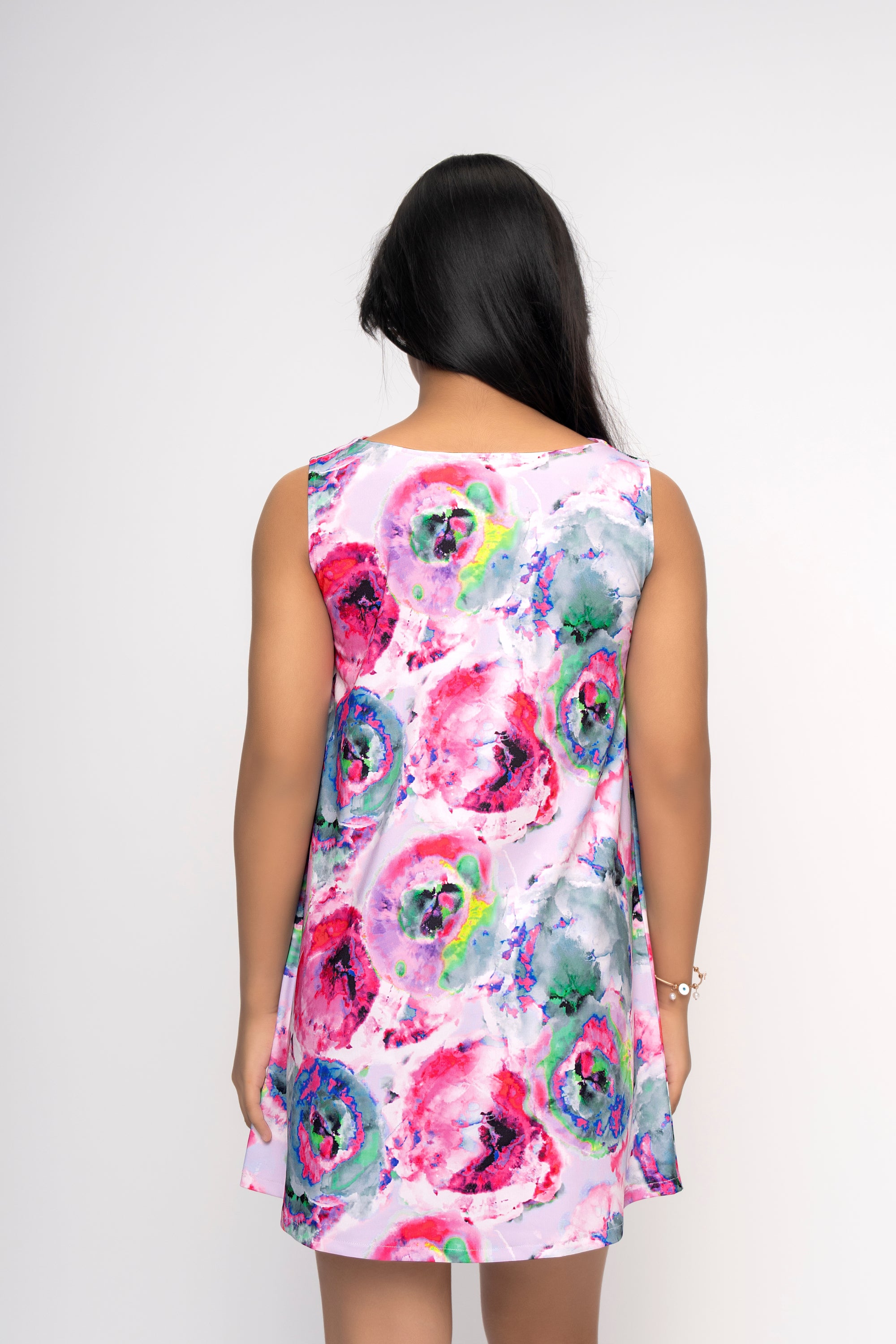 FLORAL COWL GIRLS DRESS