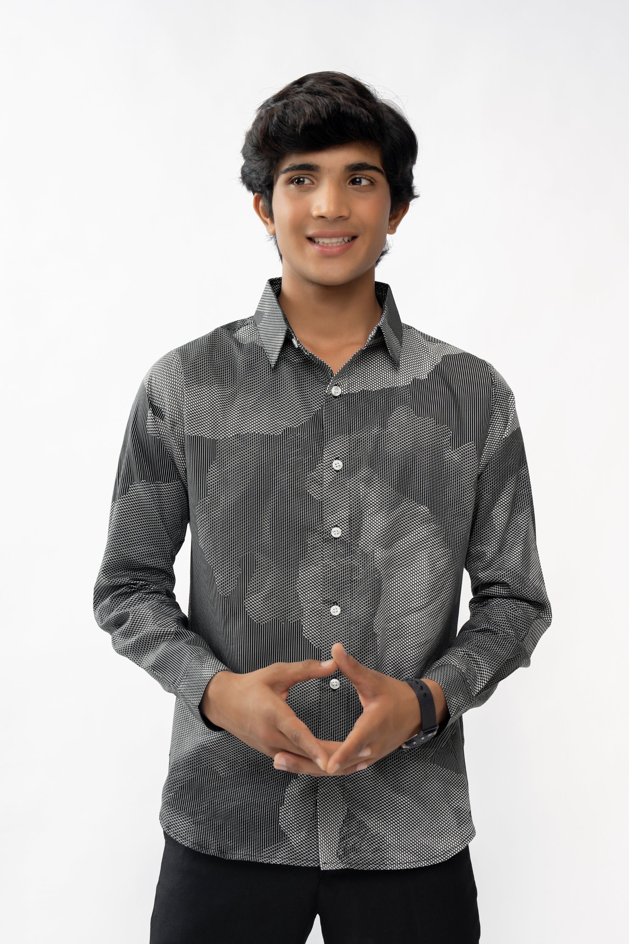 BLACK PIXEL PERFECT BOYS PREMIUM SHIRT