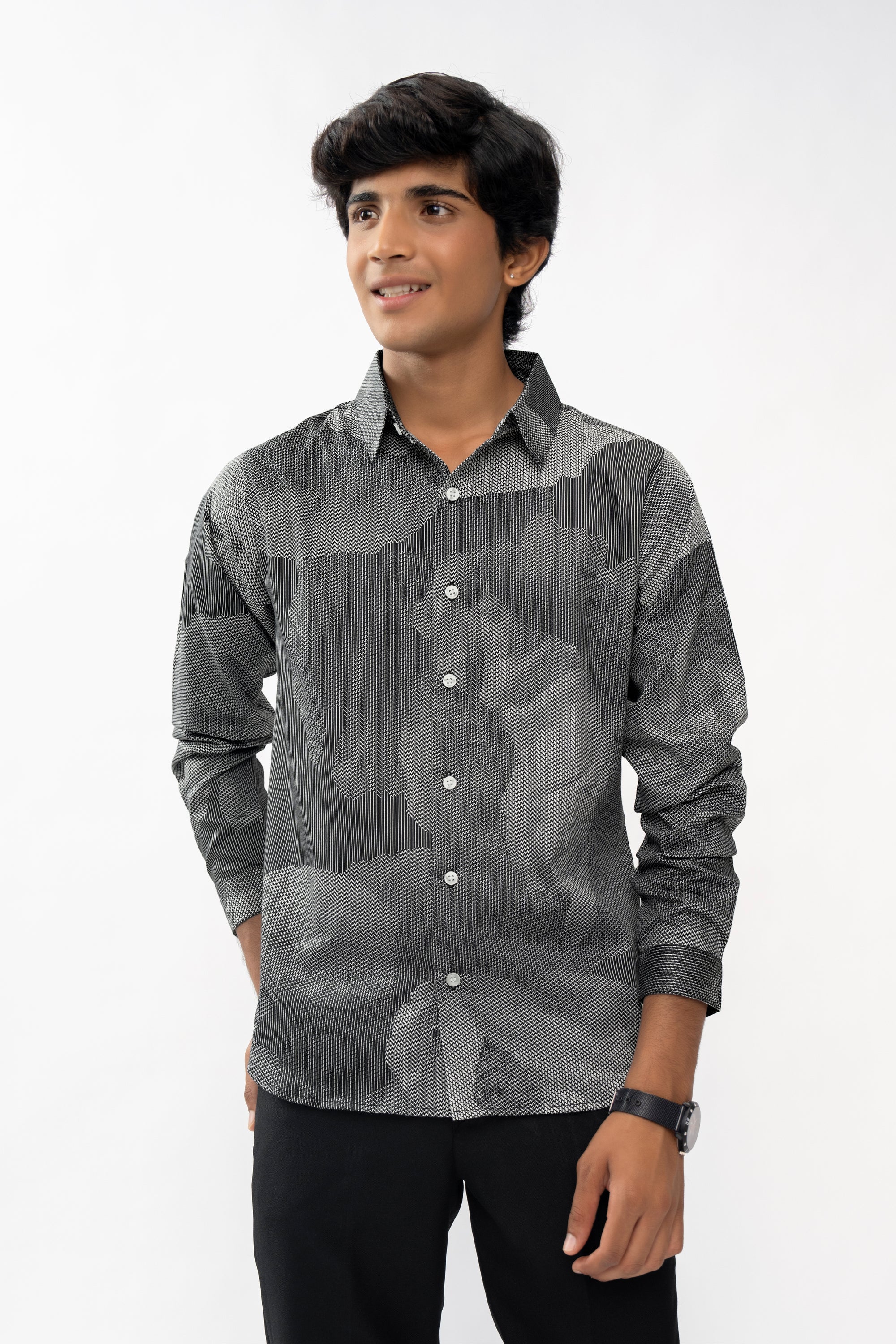 BLACK PIXEL PERFECT BOYS PREMIUM SHIRT