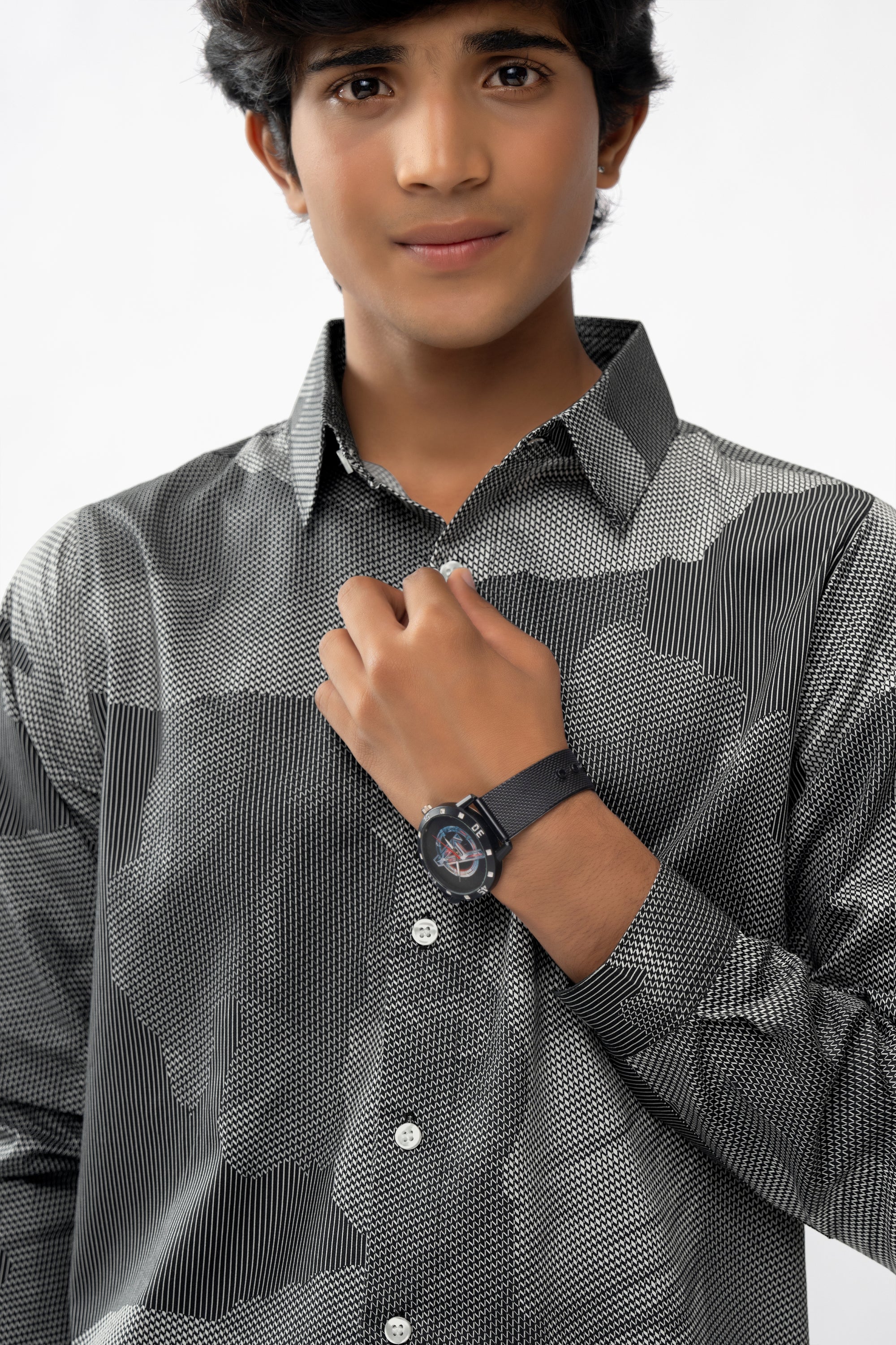 BLACK PIXEL PERFECT BOYS PREMIUM SHIRT