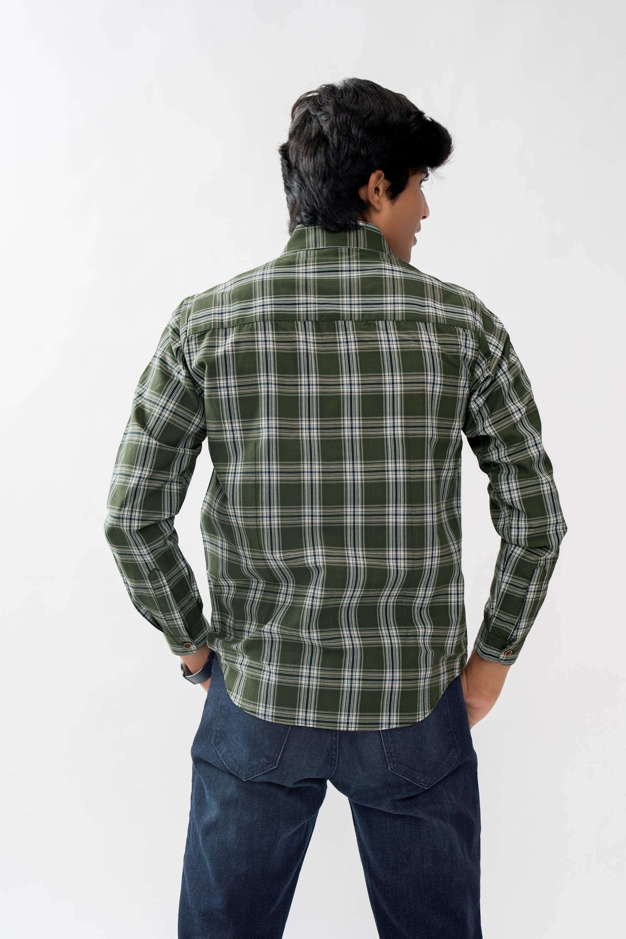 DARK SAGE GREEN BOYS CLASSIC SHIRT