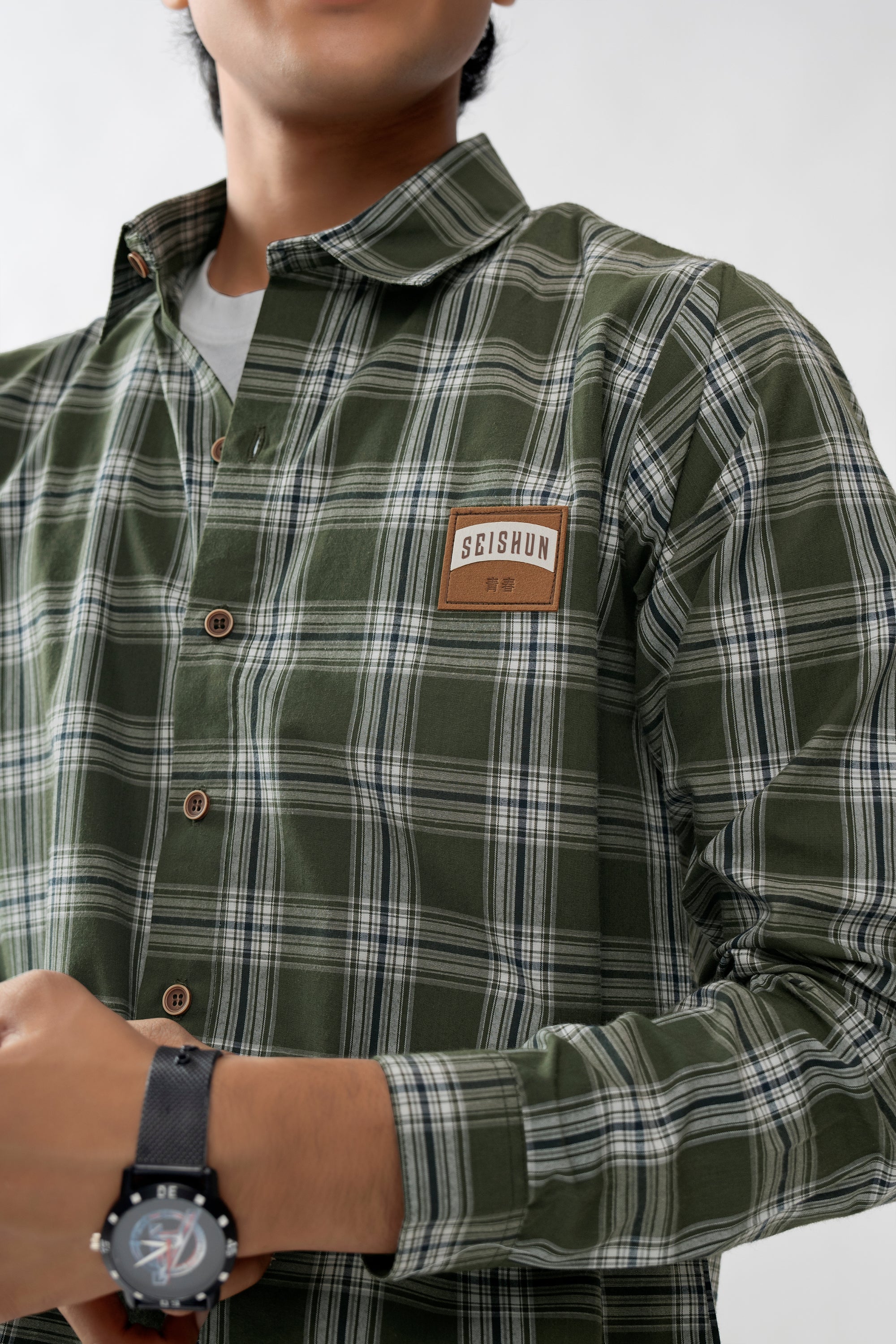 DARK SAGE GREEN BOYS CLASSIC SHIRT