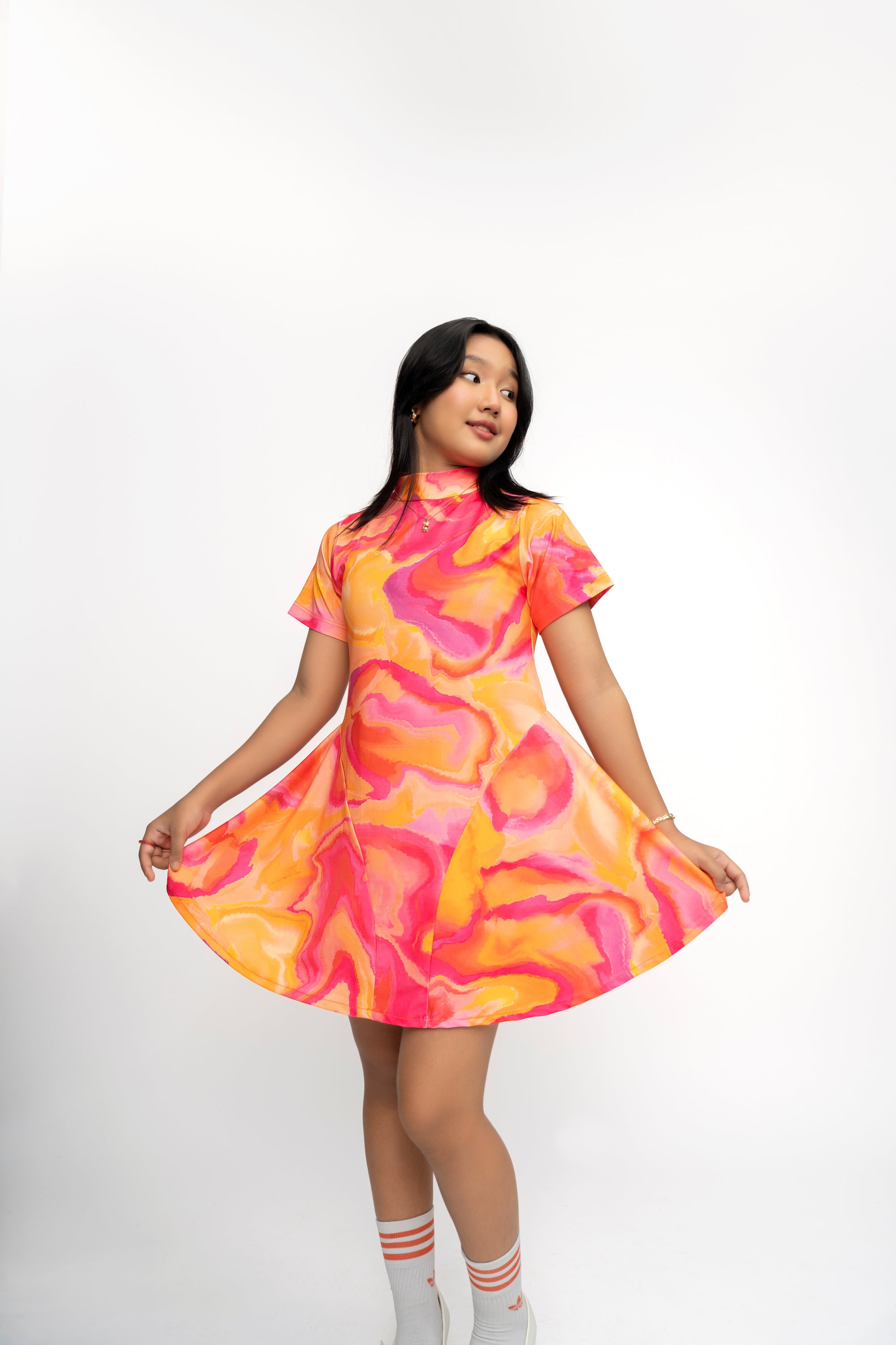 SHADED ORANGE GIRLS DRESS
