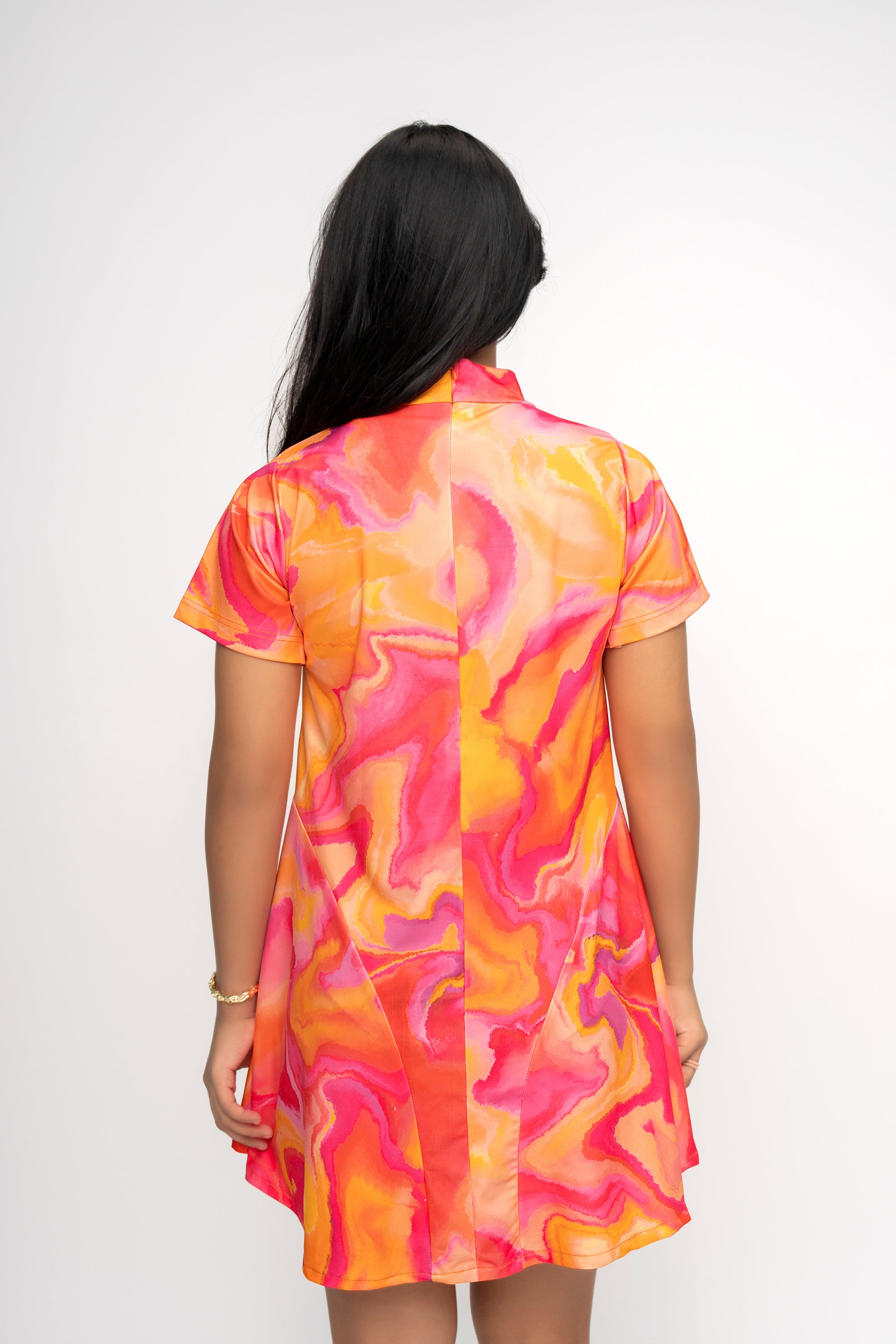 SHADED ORANGE GIRLS DRESS