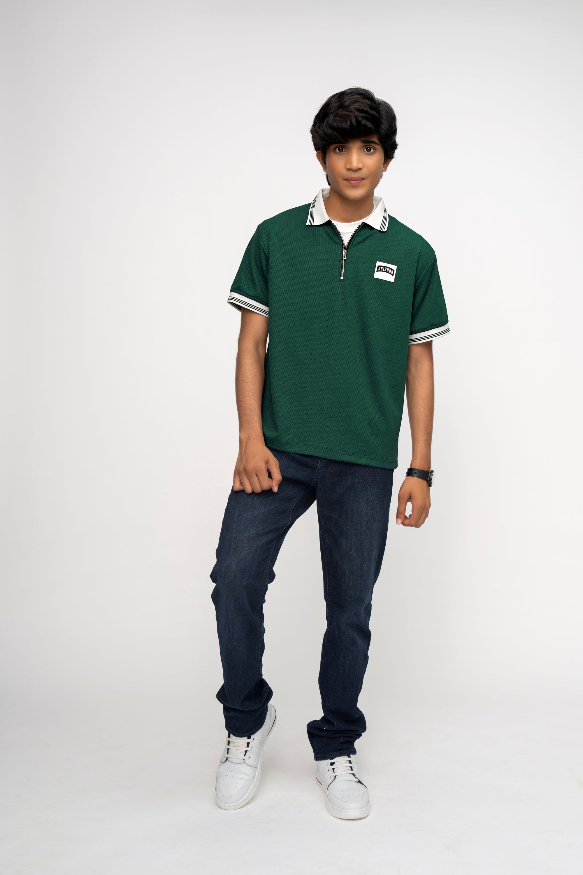 HUNTER GREEN BOYS POLO