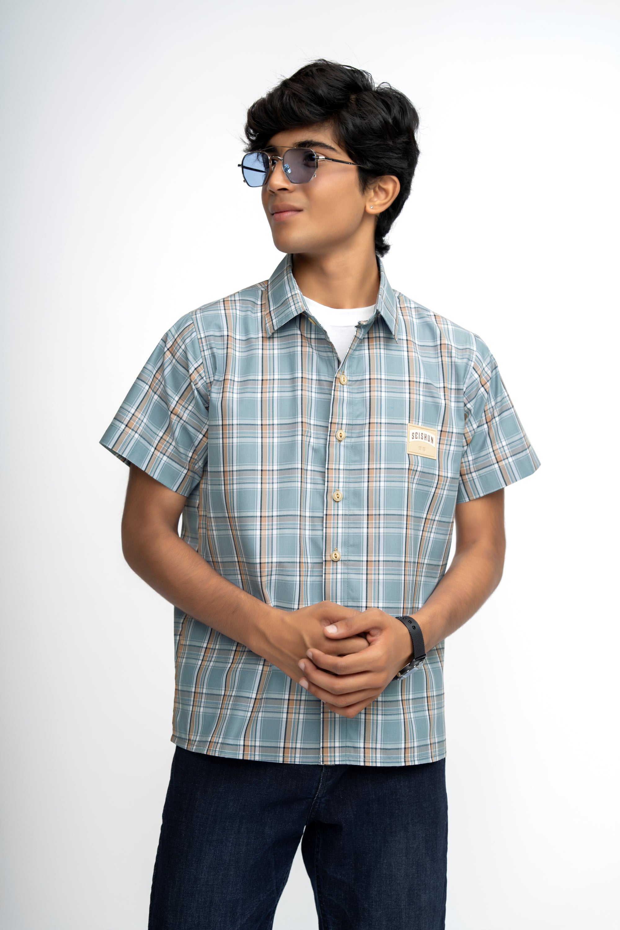 BLUE BOX FIT BOYS SHIRT