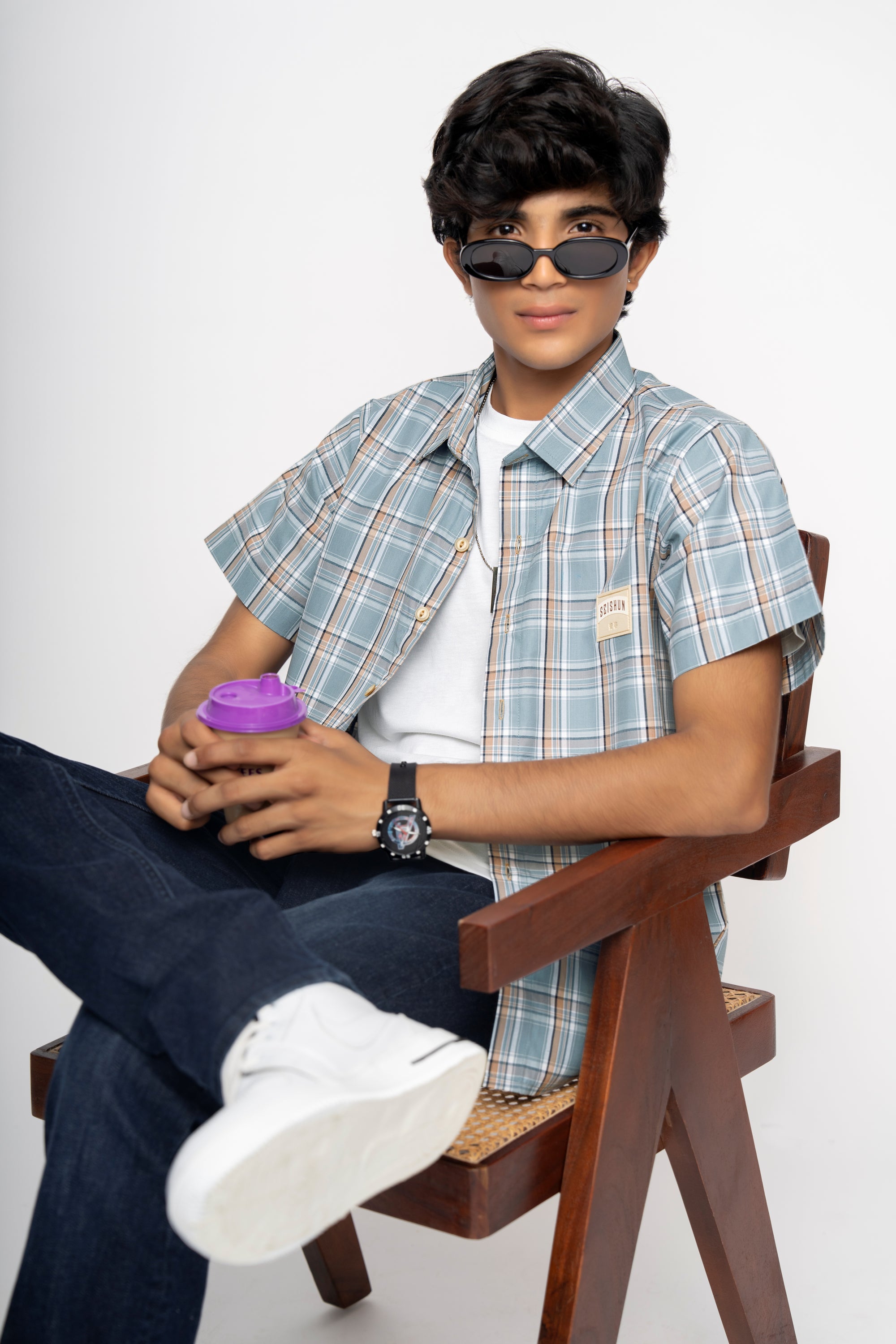 BLUE BOX FIT BOYS SHIRT