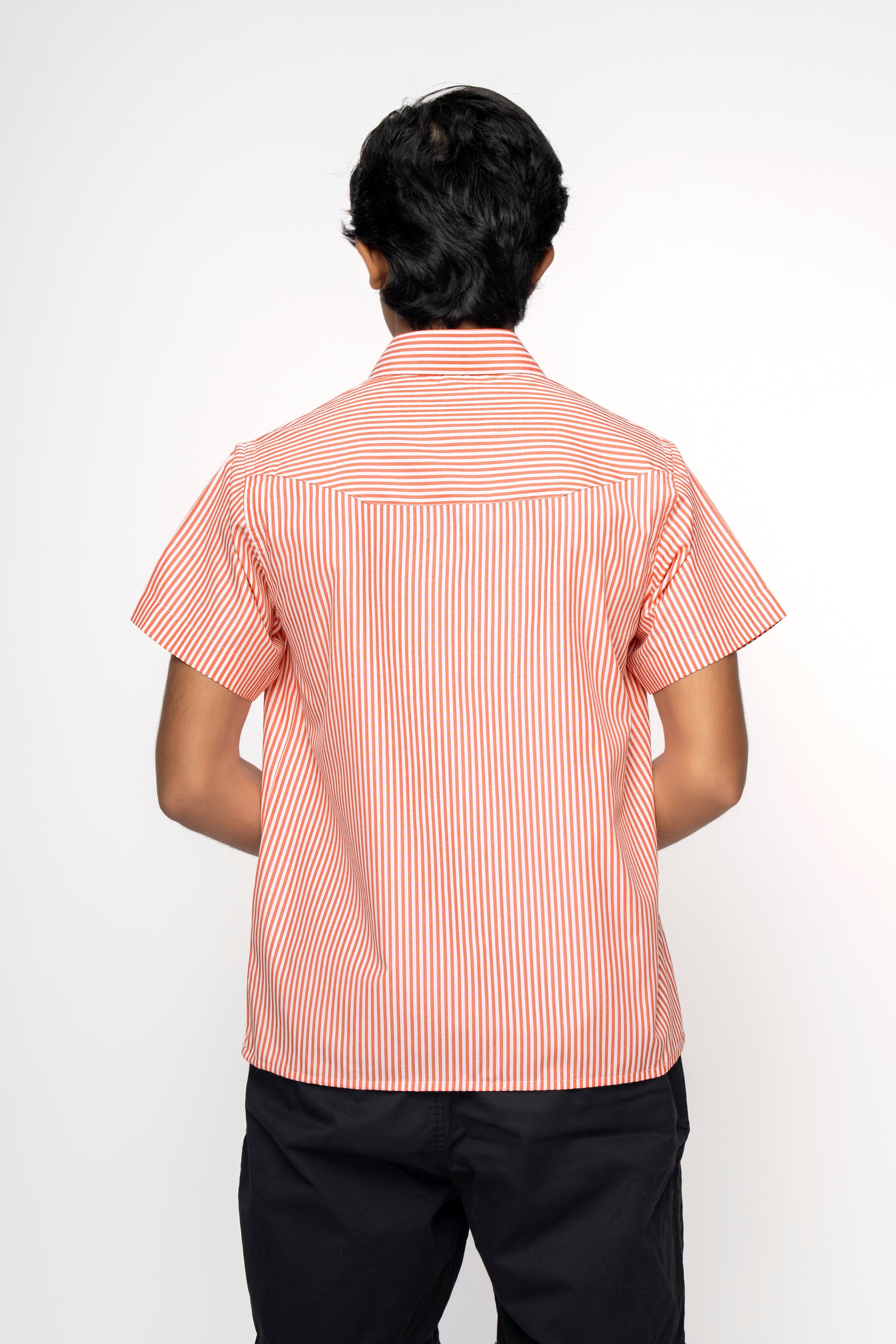 ORANGE LINING POCKETS BOYS BOX SHIRT