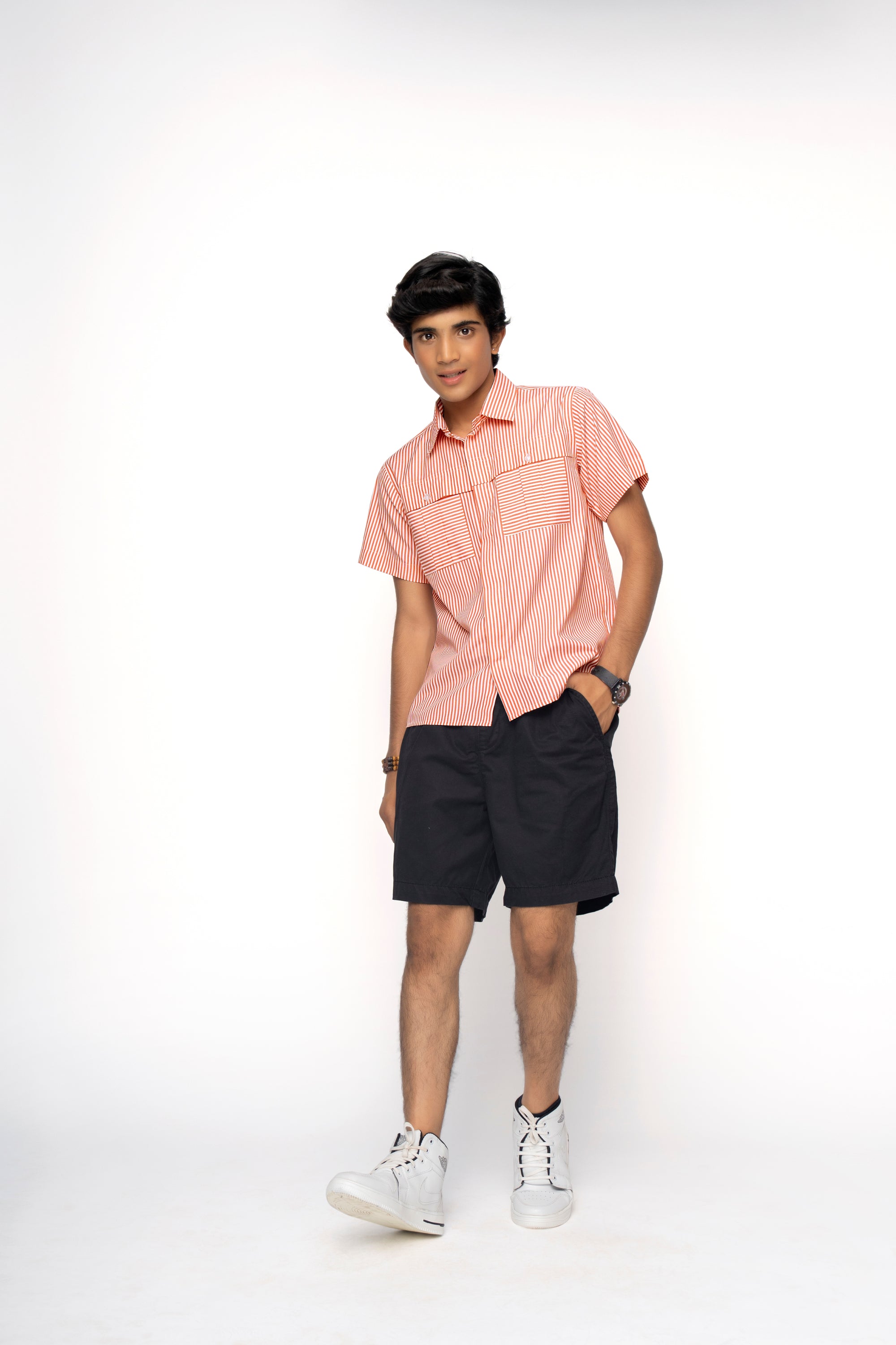 ORANGE LINING POCKETS BOYS BOX SHIRT