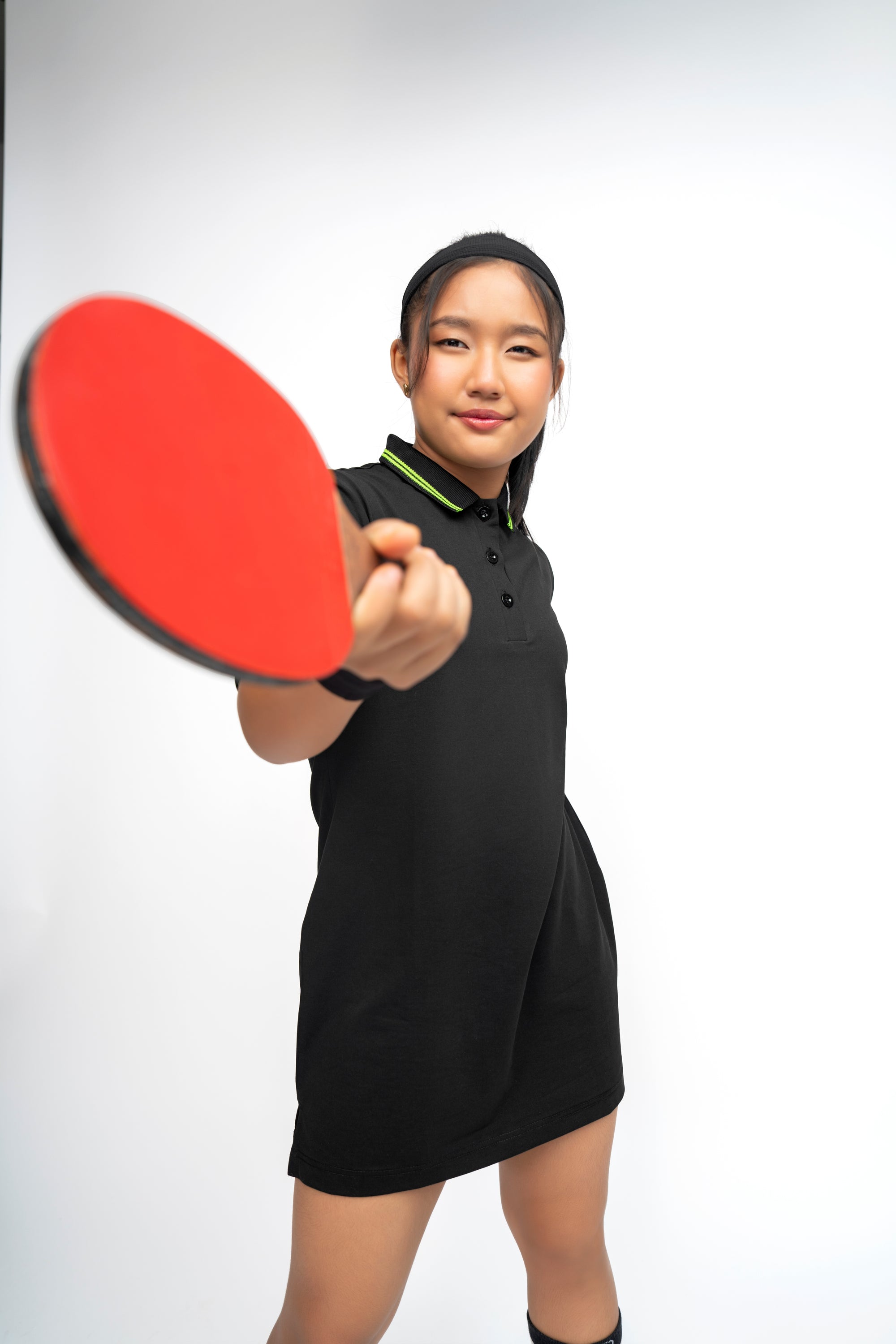 BLACK NEON GIRLS POLO DRESS