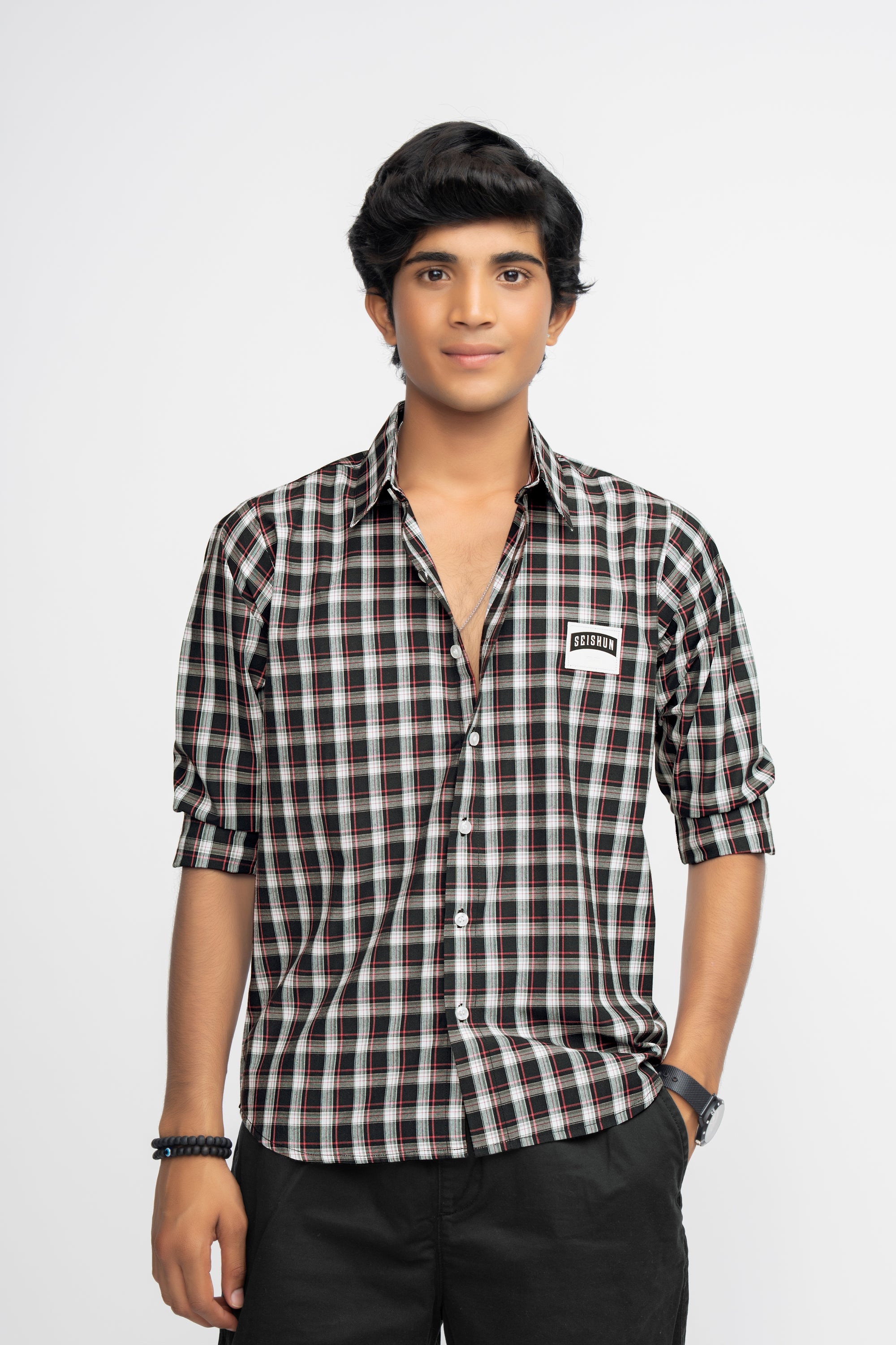 BLACK CHECKS BOYS CLASSIC SHIRT