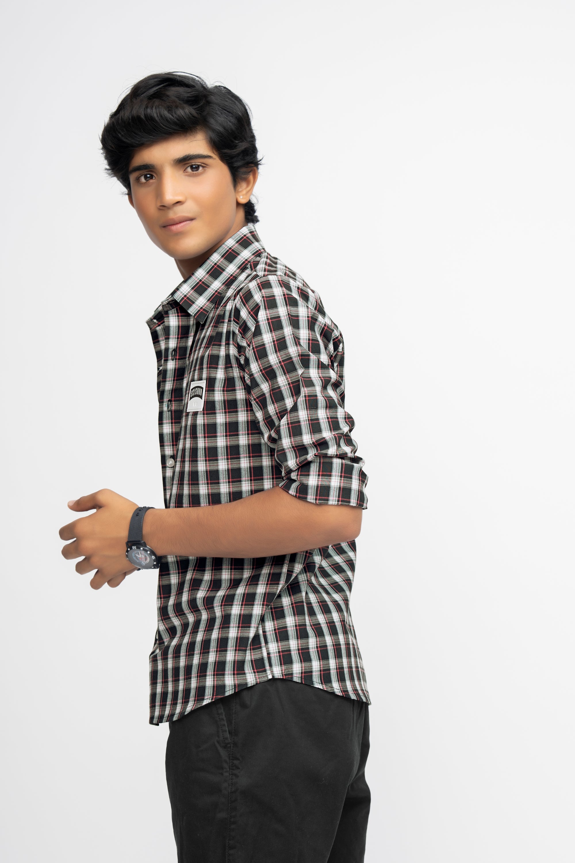 BLACK CHECKS BOYS CLASSIC SHIRT