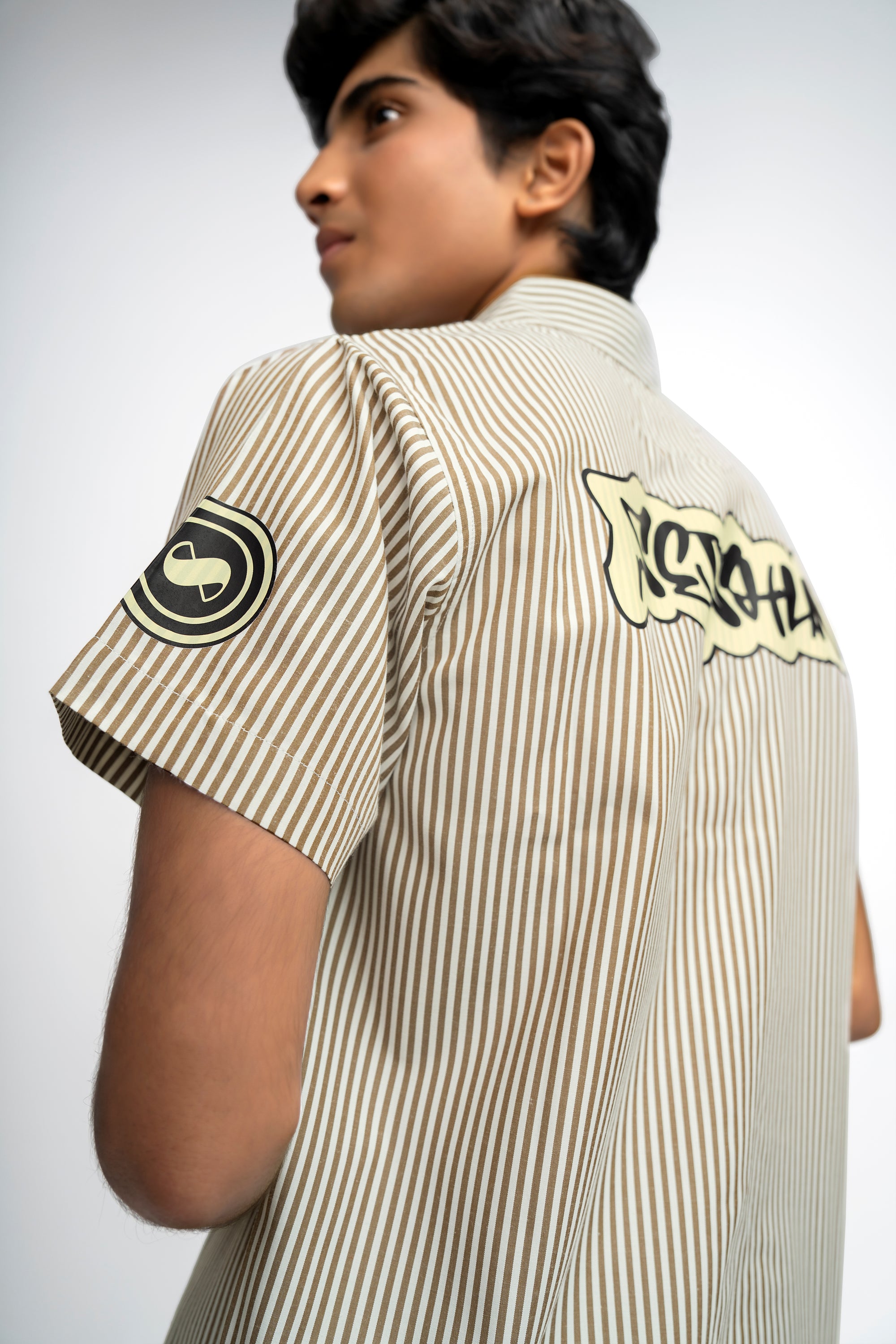 BROWN BOXY FIT BOYS SHIRT