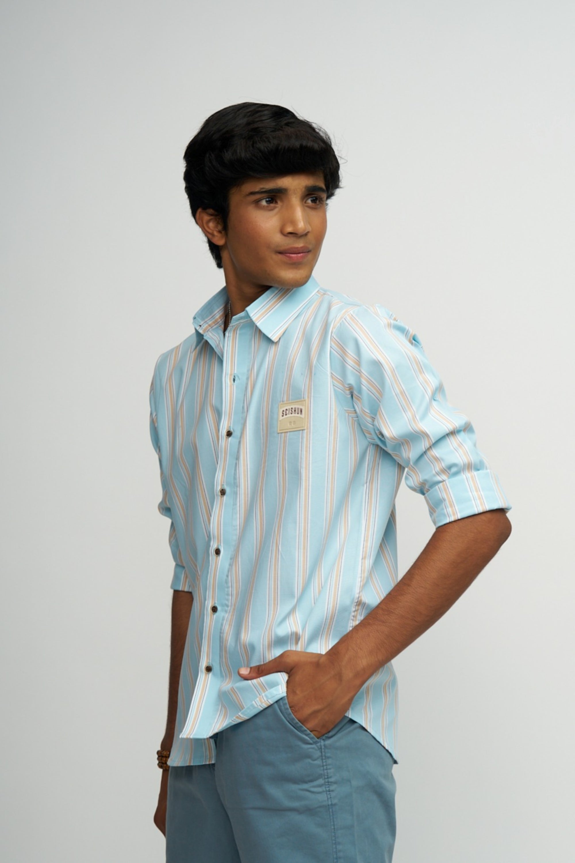 STRIPED SOFT BLUE PREMIUM SHIRT