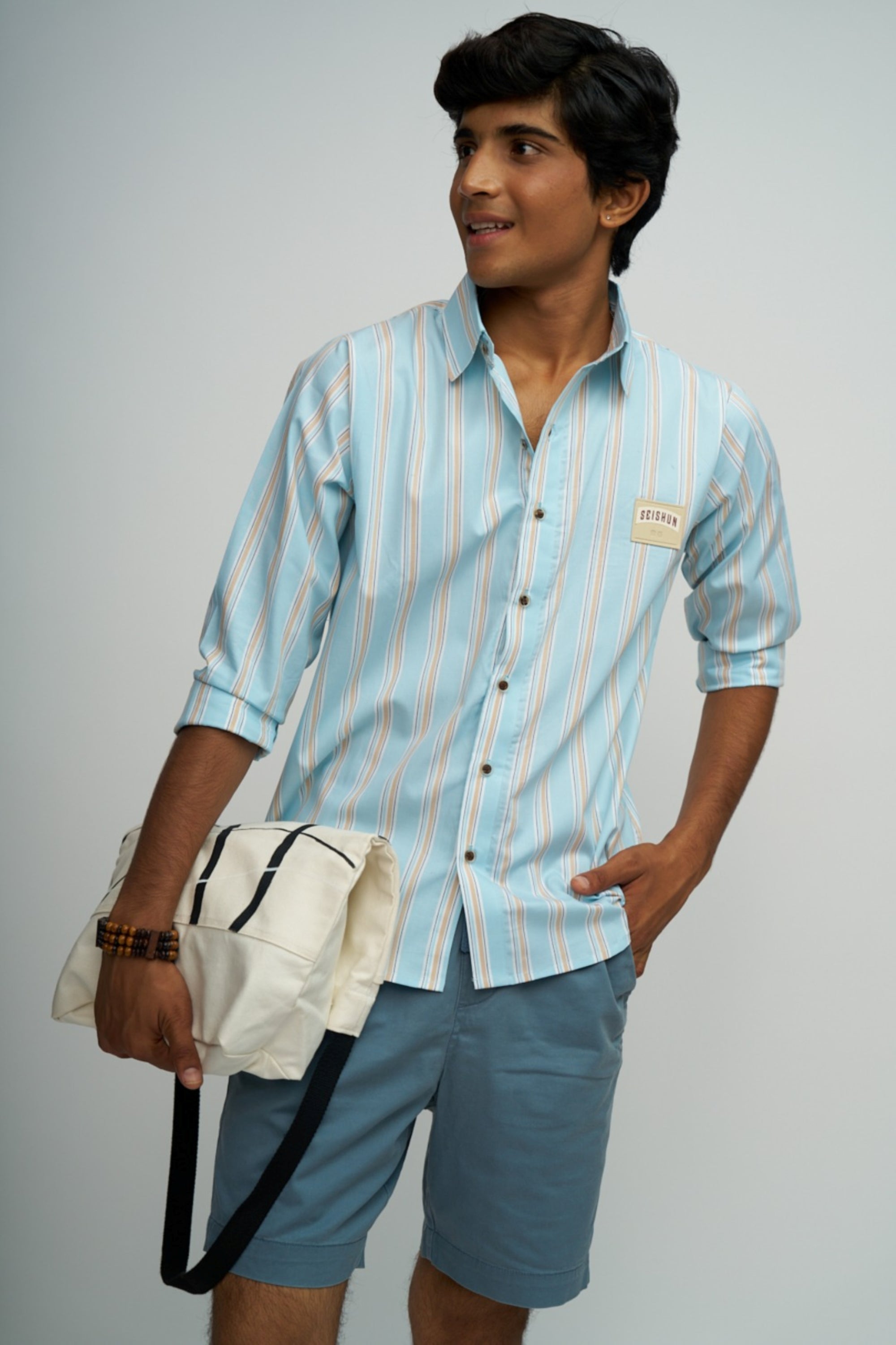 STRIPED SOFT BLUE PREMIUM SHIRT