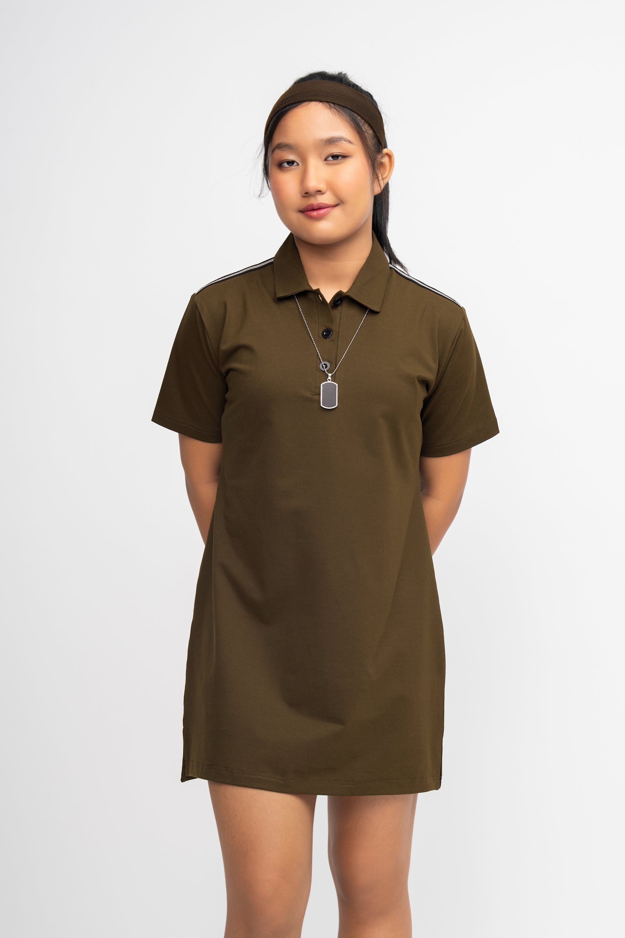 BROWN GIRLS POLO DRESS