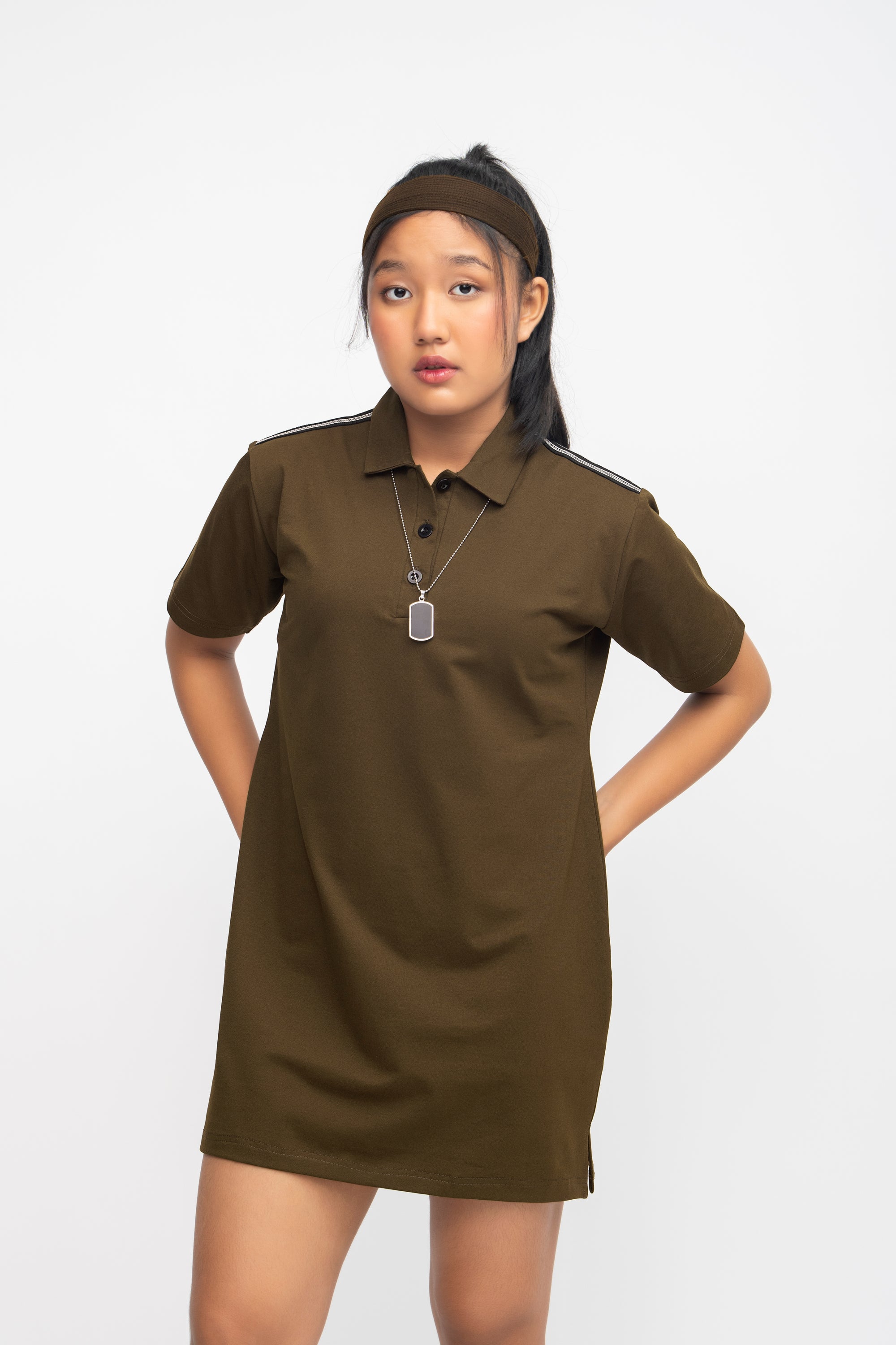 BROWN GIRLS POLO DRESS