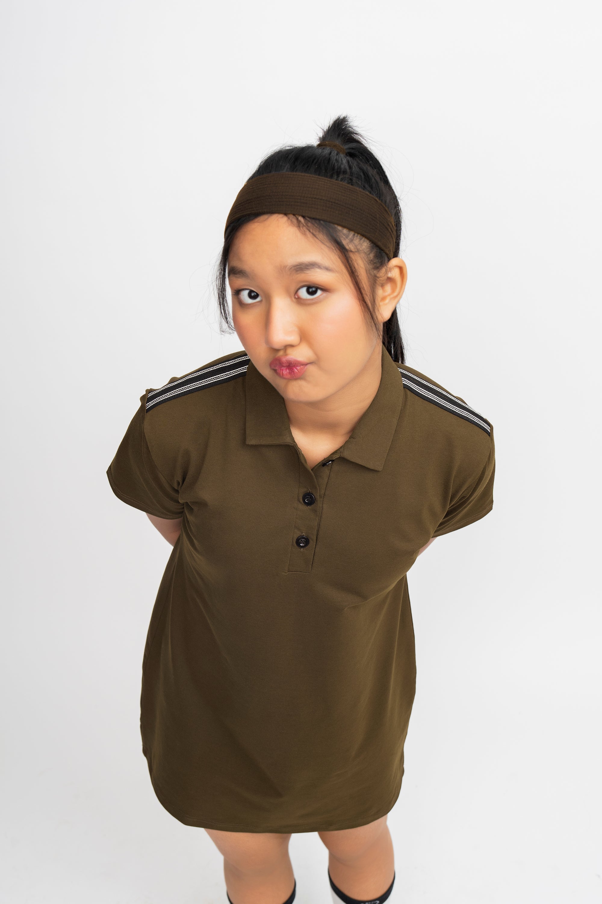 BROWN GIRLS POLO DRESS