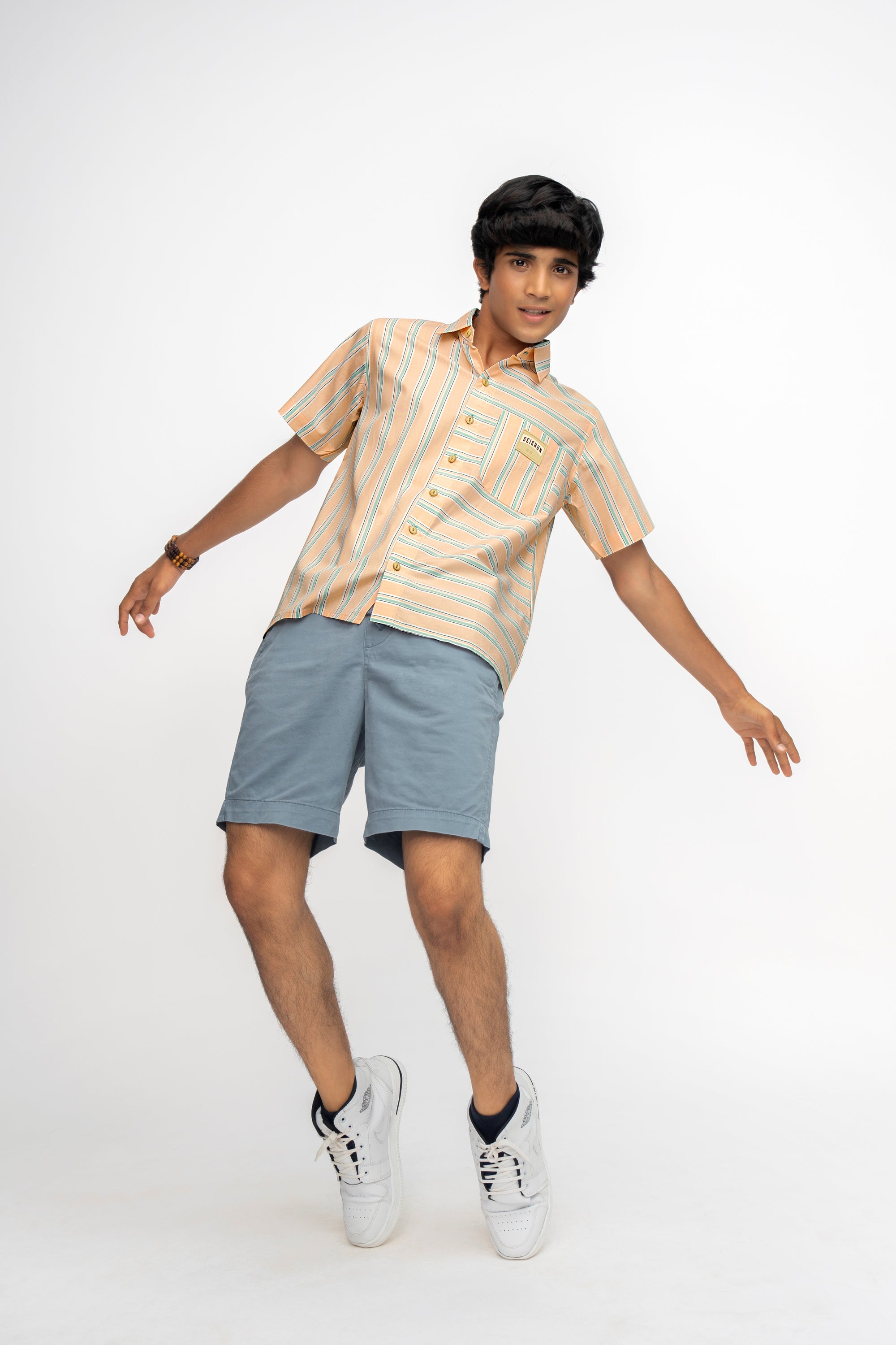 BUTTERSCOTCH & BLUE BOX FIT PREMIUM BOYS SHIRT