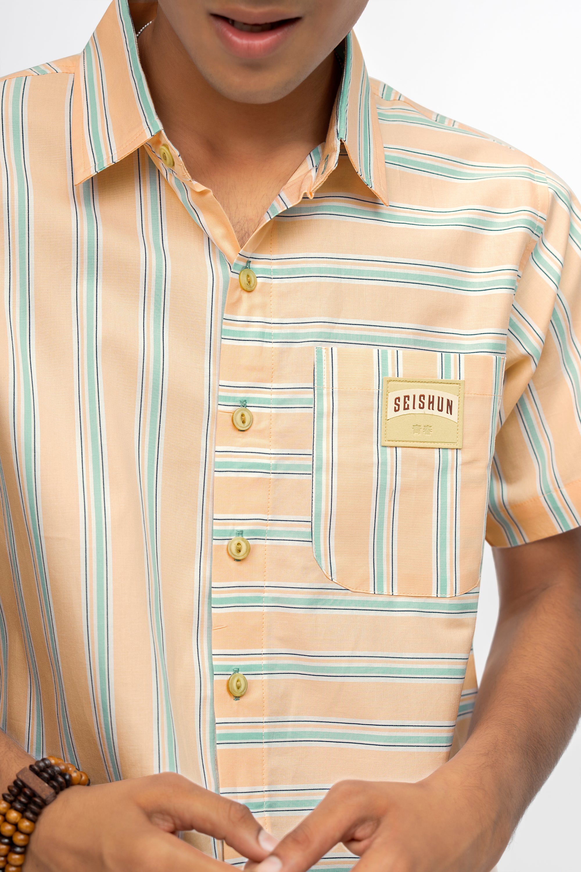 BUTTERSCOTCH & BLUE BOX FIT PREMIUM BOYS SHIRT
