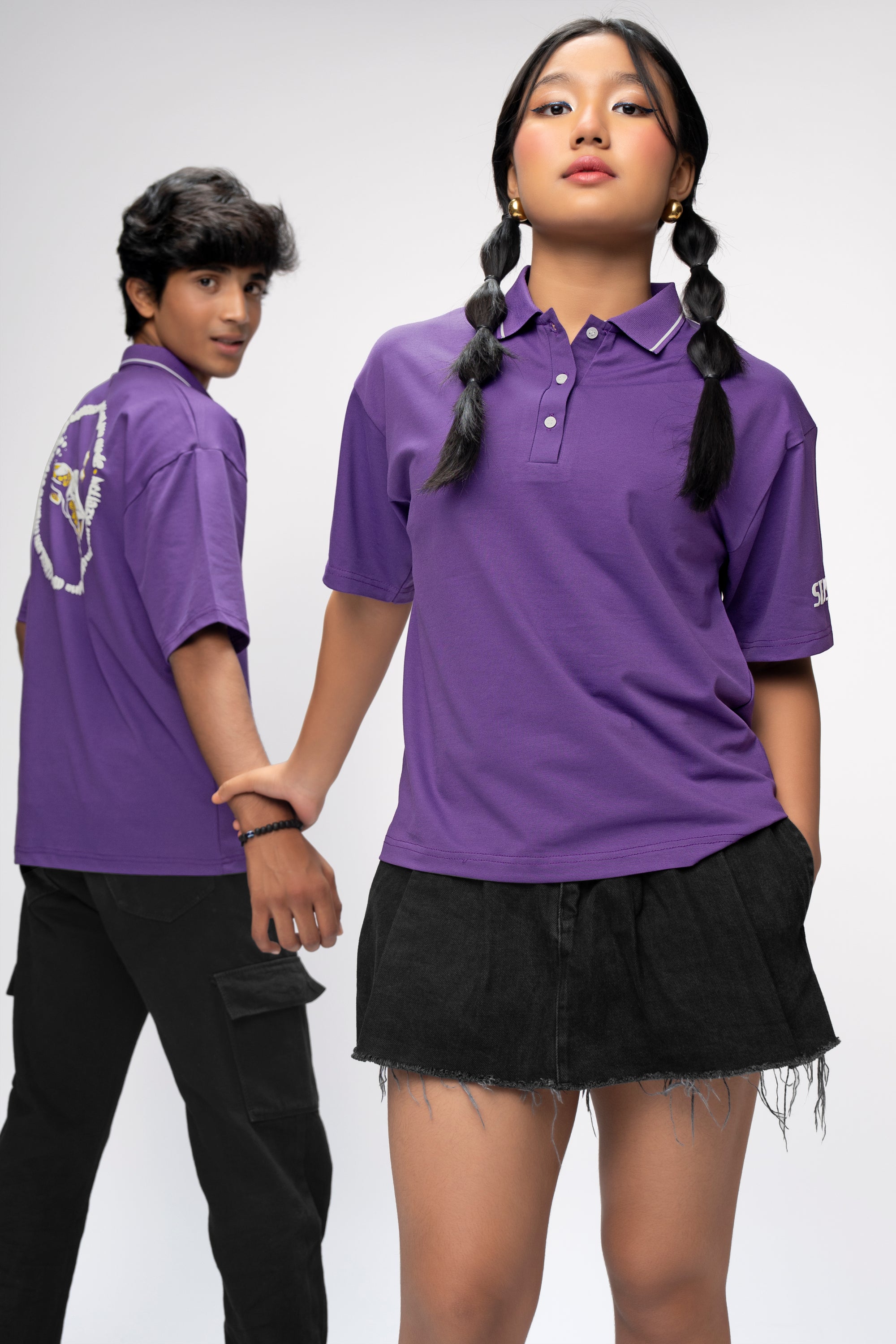 PURPLE TURTLE OVERSIZED UNISEX POLO