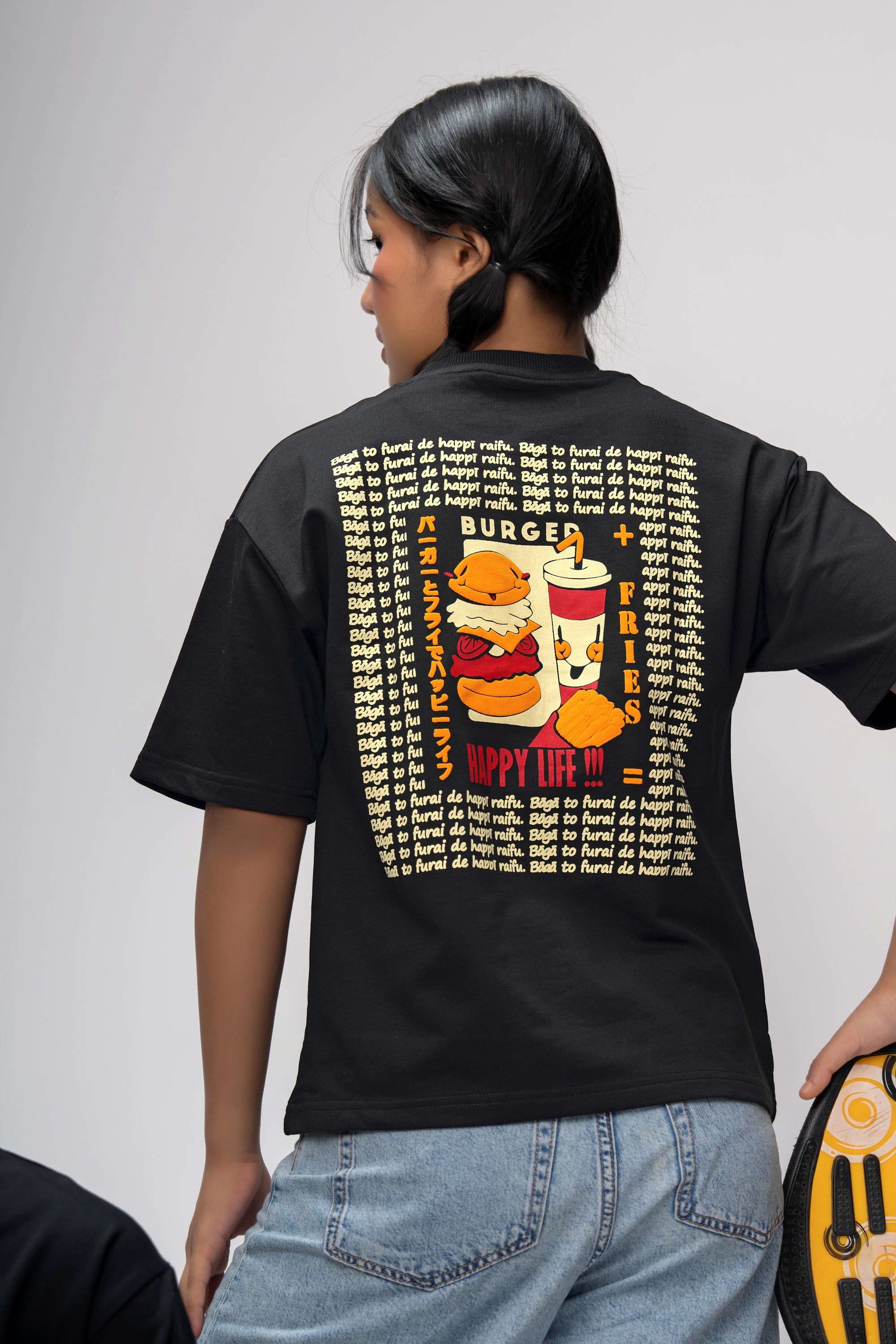 STREET SNACK BLACK OVERSIZED UNISEX T-SHIRT