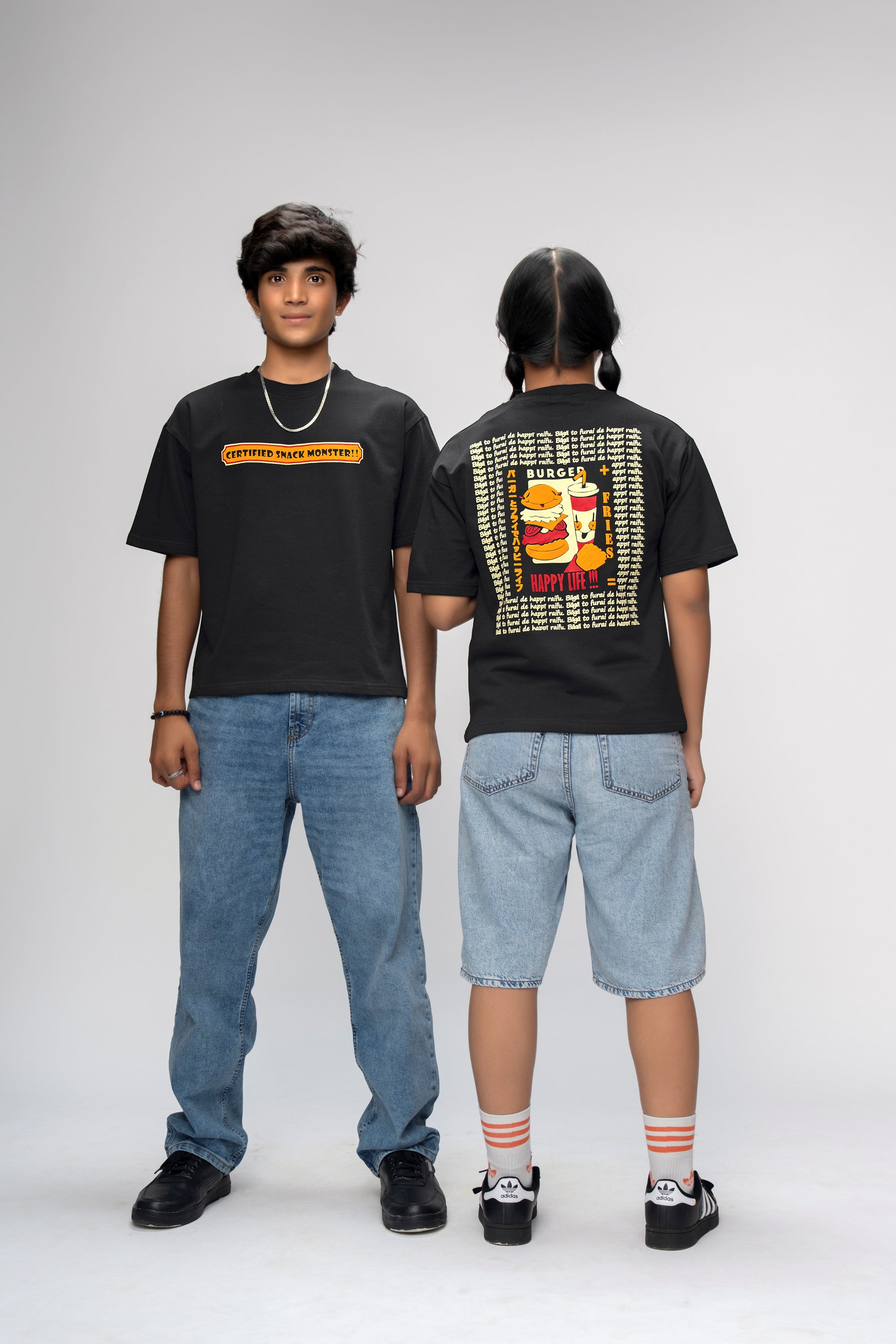 STREET SNACK BLACK OVERSIZED UNISEX T-SHIRT