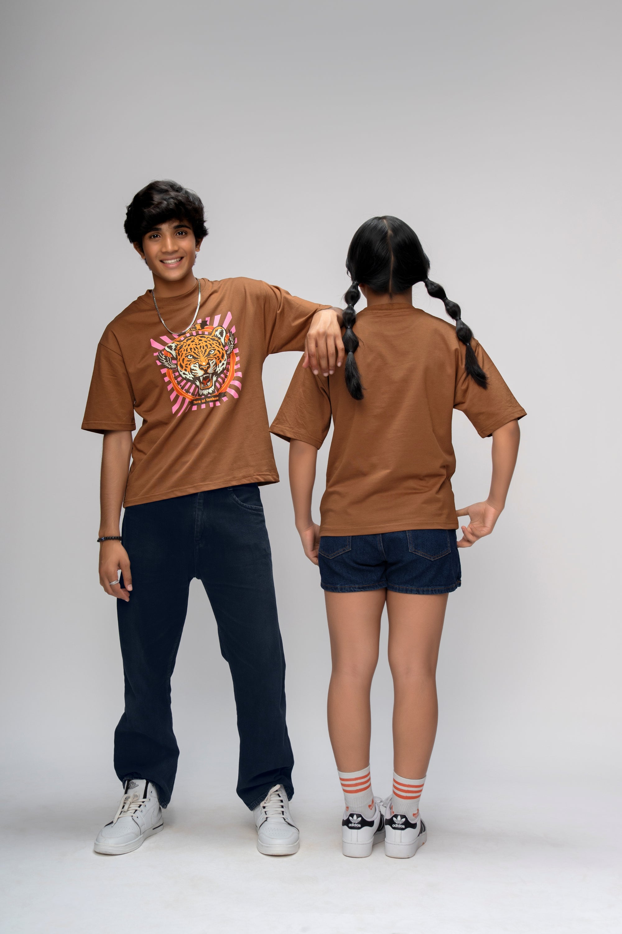WILD STREAK  BROWN OVERSIZED UNISEX T-SHIRT