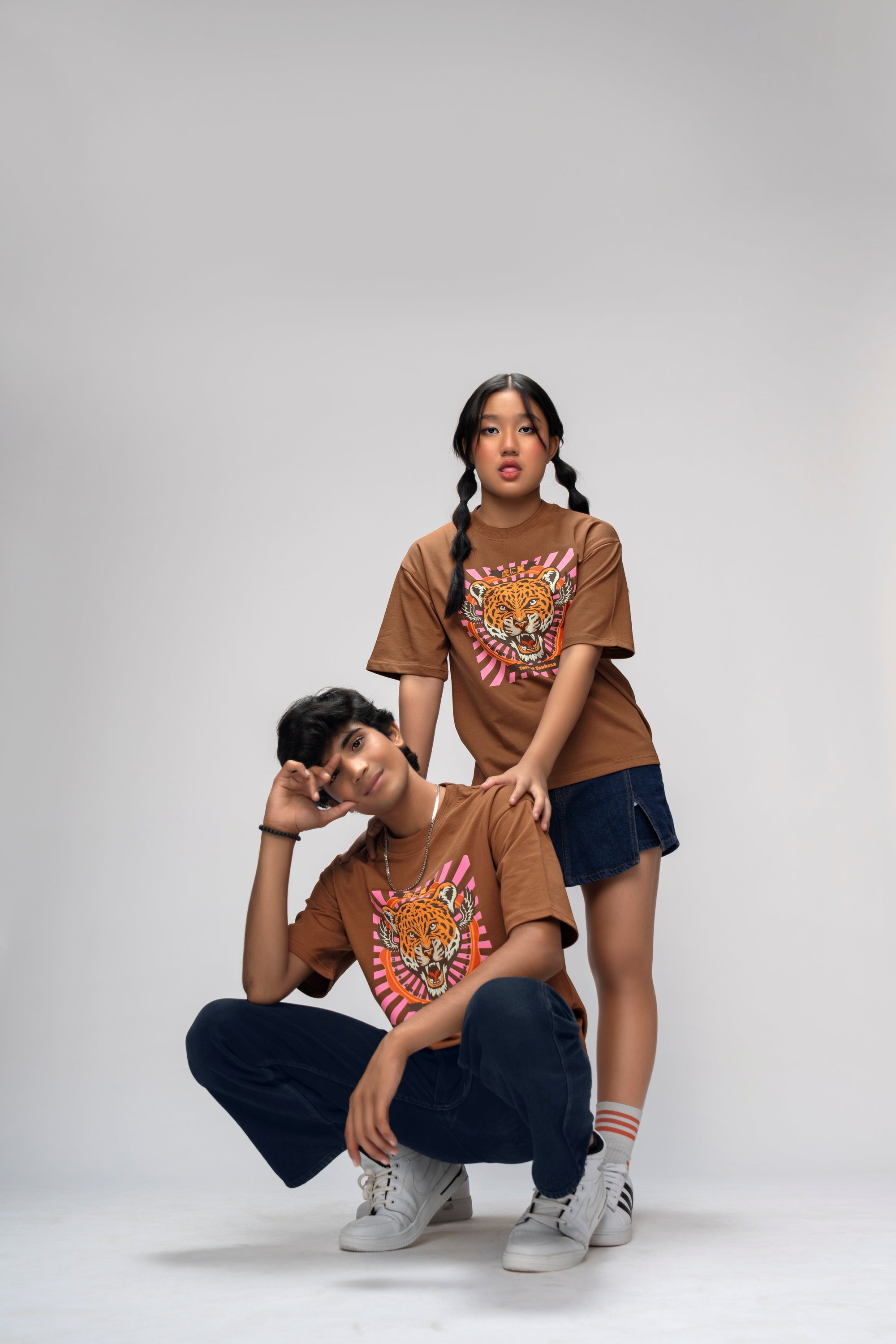 WILD STREAK  BROWN OVERSIZED UNISEX T-SHIRT