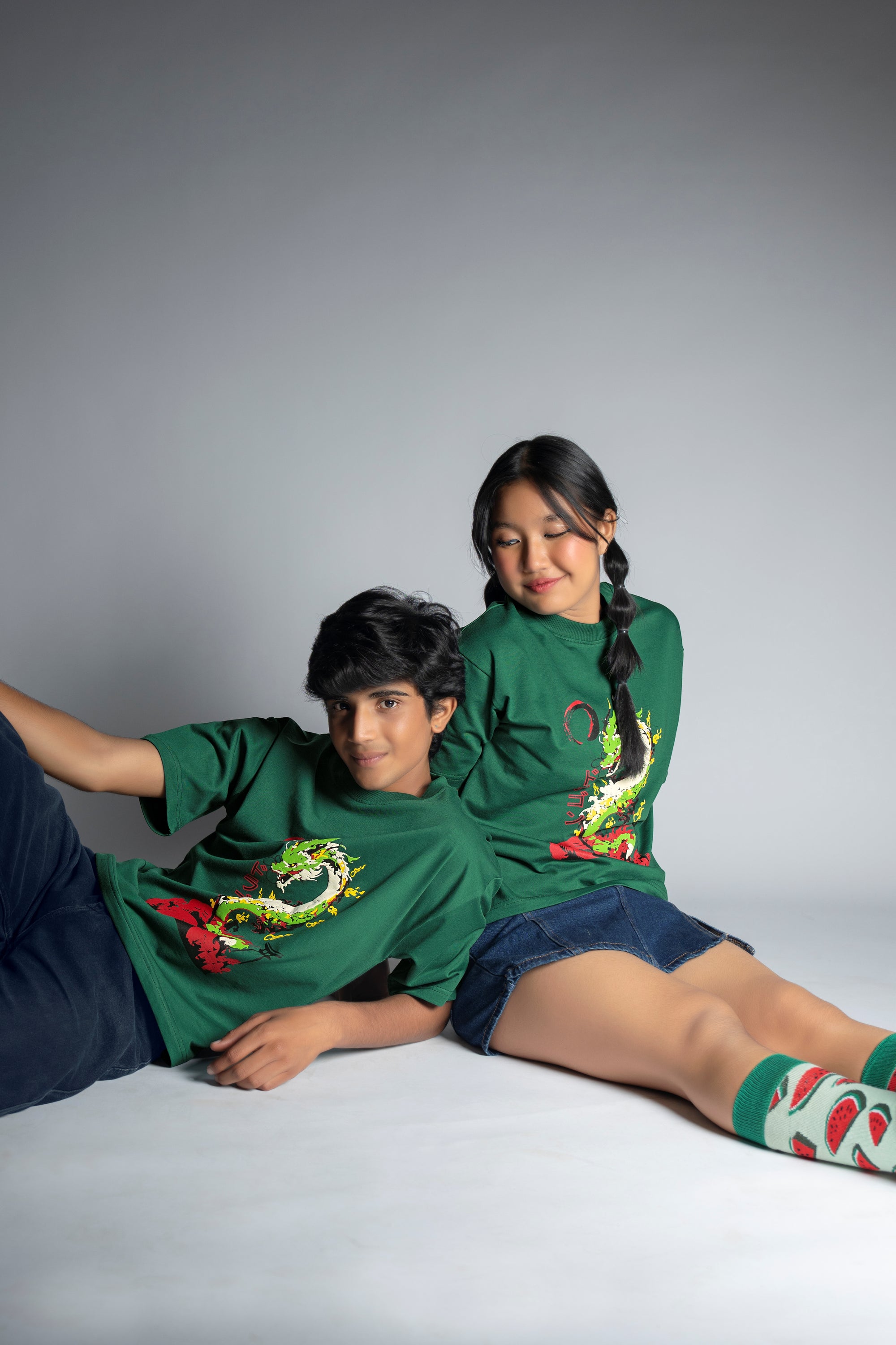 DRAGON FIRE GREEN OVERSIZED UNISEX TSHIRT