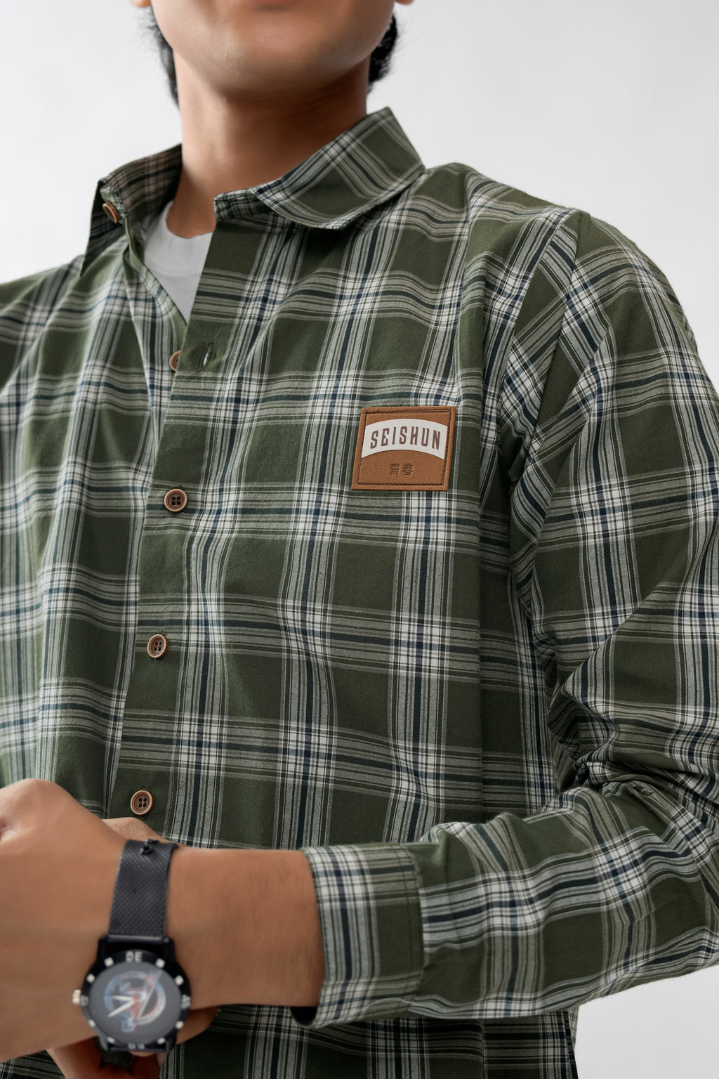 DARK SAGE GREEN BOYS CLASSIC SHIRT