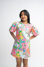 FLORAL BALLON GIRL DRESS