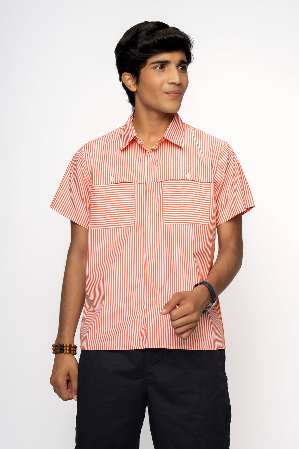 ORANGE LINING POCKETS BOYS BOX SHIRT