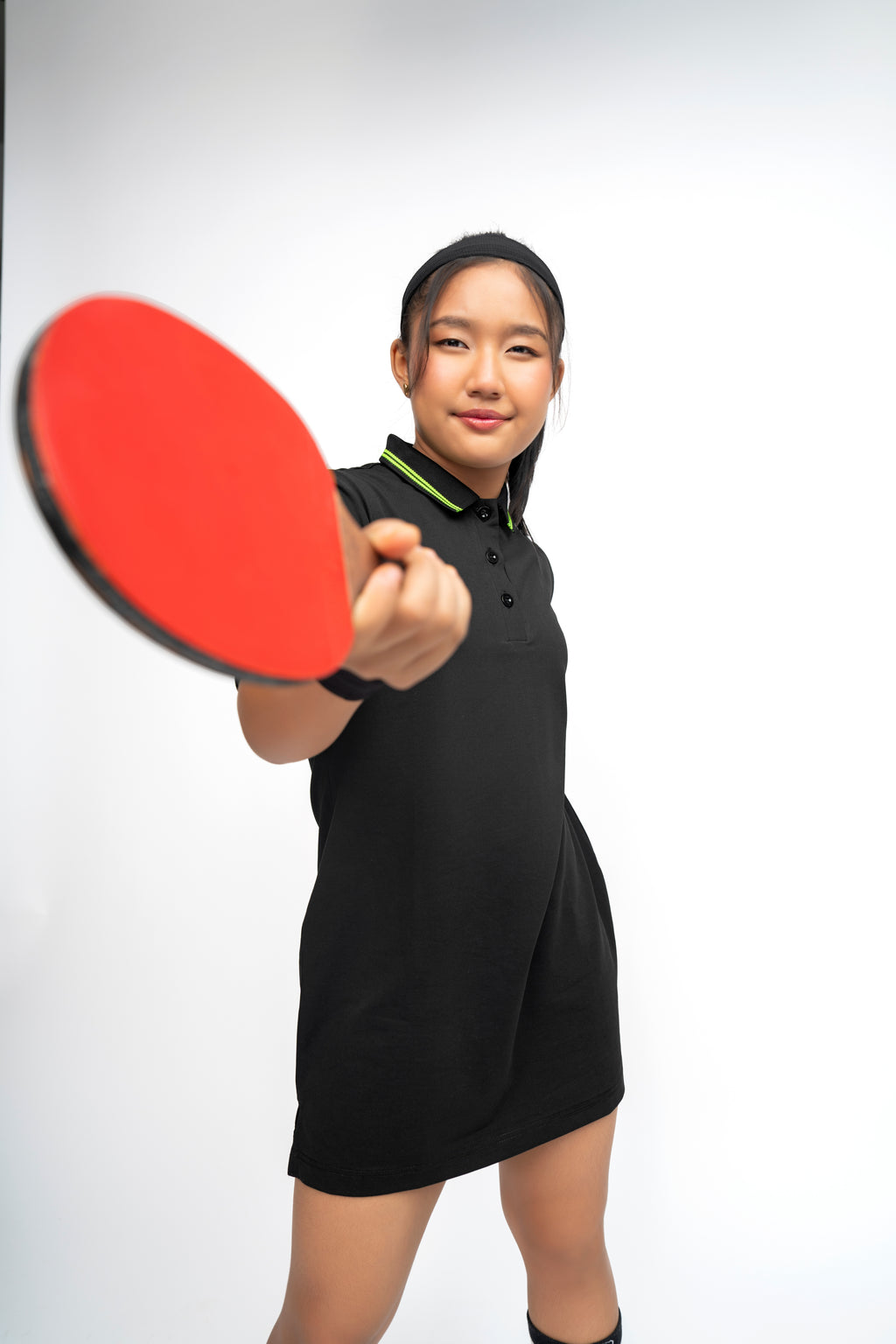 BLACK NEON GIRLS POLO DRESS