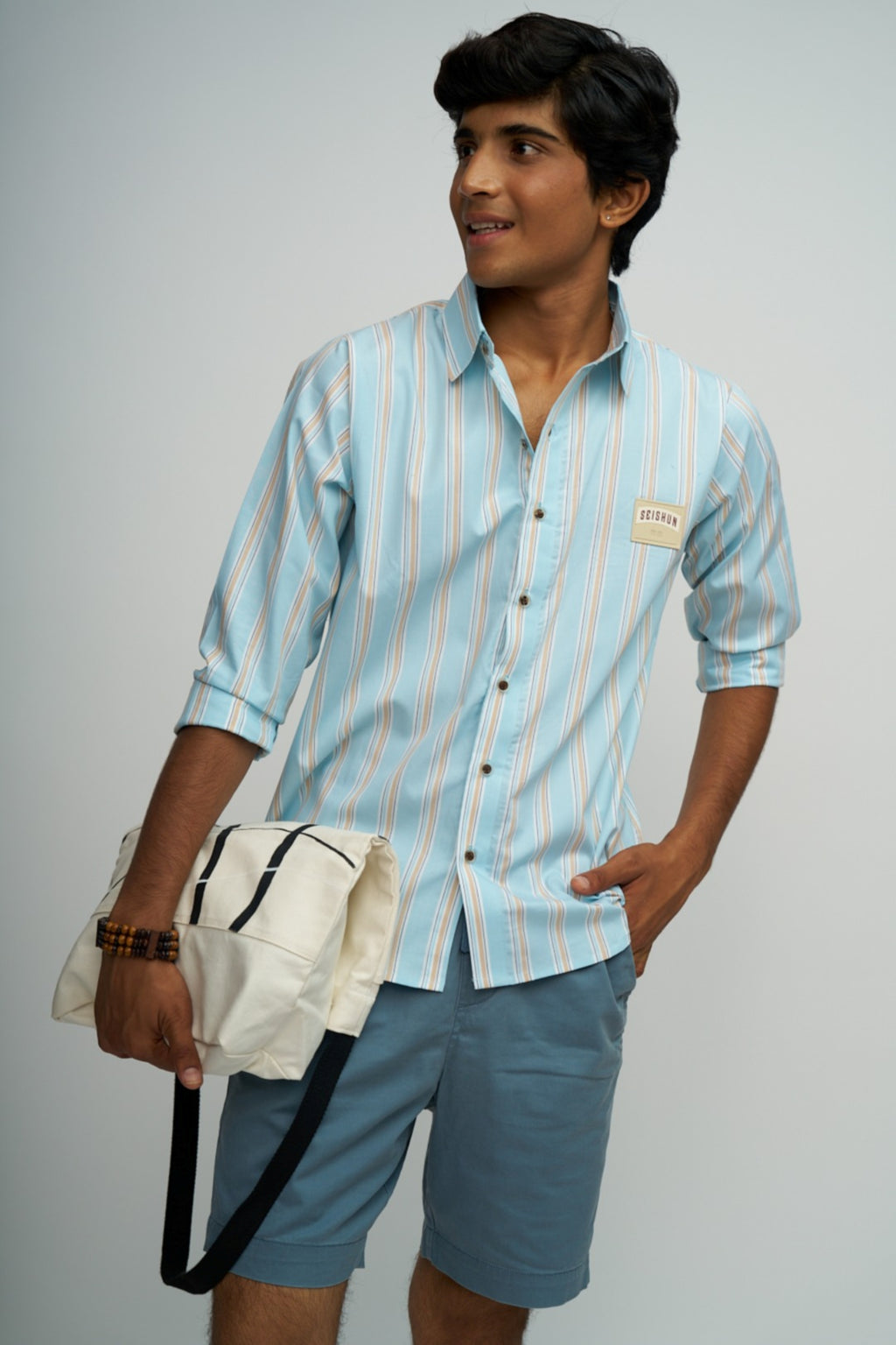 STRIPED SOFT BLUE PREMIUM SHIRT