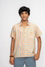 BUTTERSCOTCH & BLUE BOX FIT PREMIUM BOYS SHIRT
