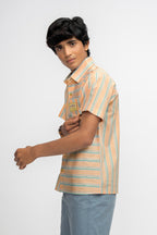 BUTTERSCOTCH & BLUE BOX FIT PREMIUM BOYS SHIRT