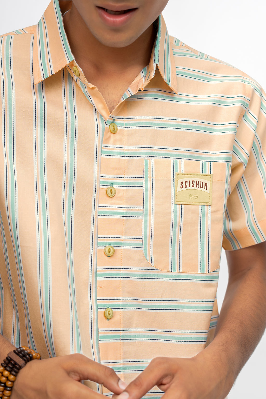 BUTTERSCOTCH & BLUE BOX FIT PREMIUM BOYS SHIRT