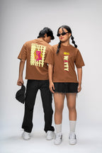 WIT POP BROWN OVERSIZED UNISEX T-SHIRT