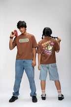 SLURP & BURP BROWN OVERSIZED UNISEX T-SHIRT