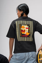 STREET SNACK BLACK OVERSIZED UNISEX T-SHIRT
