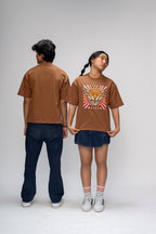 WILD STREAK  BROWN OVERSIZED UNISEX T-SHIRT