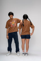 WILD STREAK  BROWN OVERSIZED UNISEX T-SHIRT