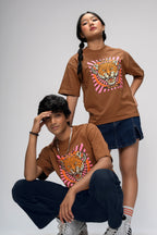 WILD STREAK  BROWN OVERSIZED UNISEX T-SHIRT