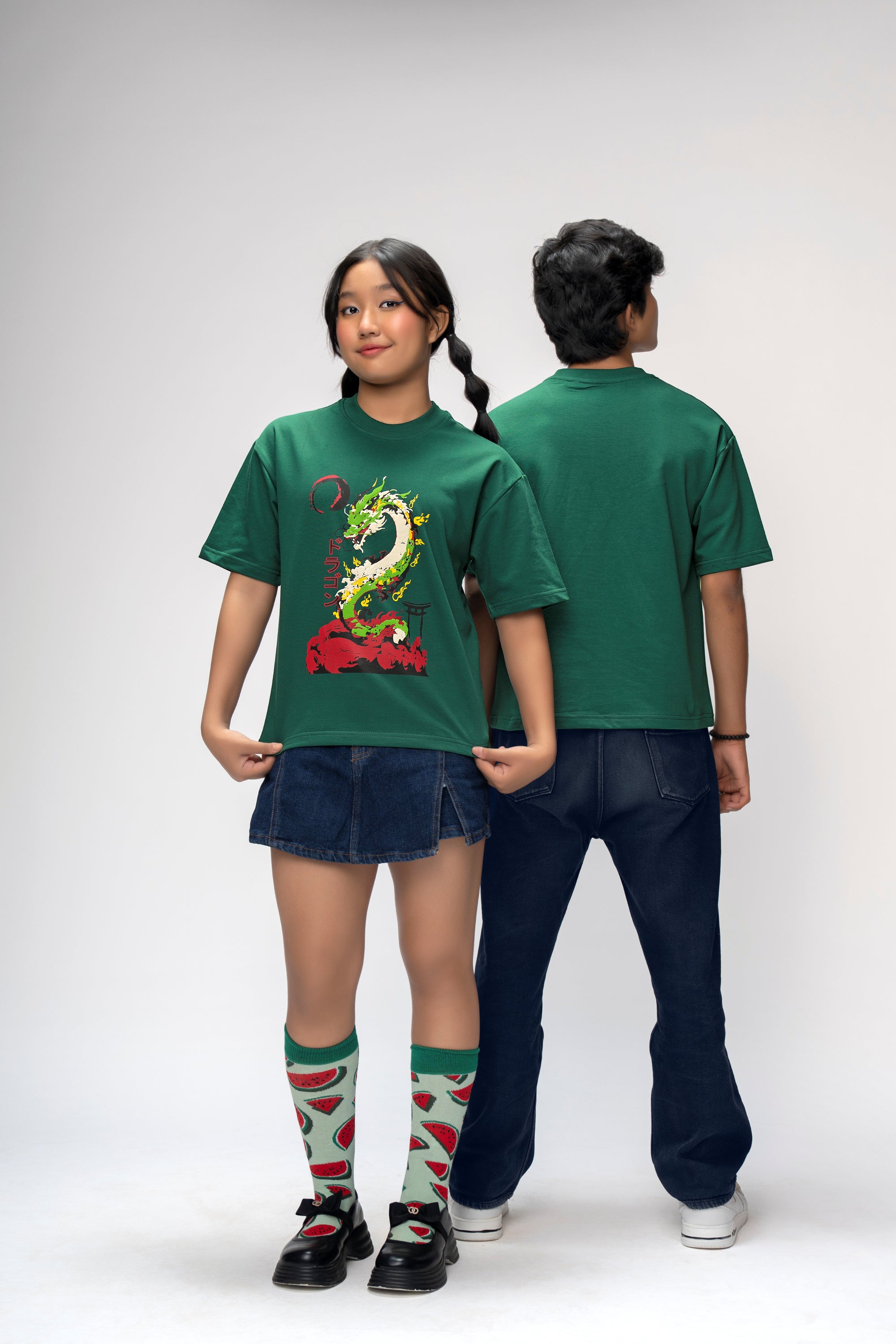 DRAGON FIRE GREEN OVERSIZED UNISEX TSHIRT