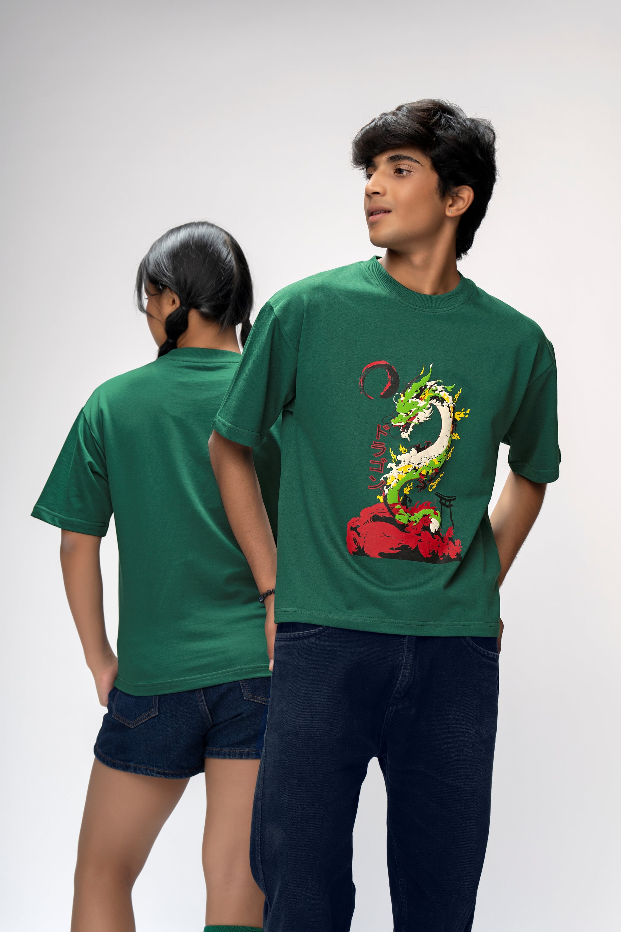 DRAGON FIRE GREEN OVERSIZED UNISEX TSHIRT