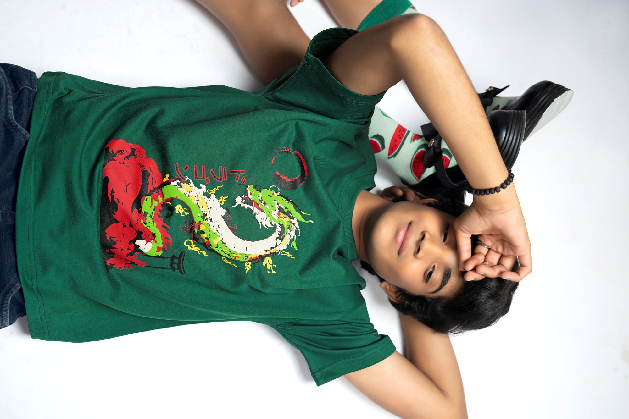 DRAGON FIRE GREEN OVERSIZED UNISEX TSHIRT